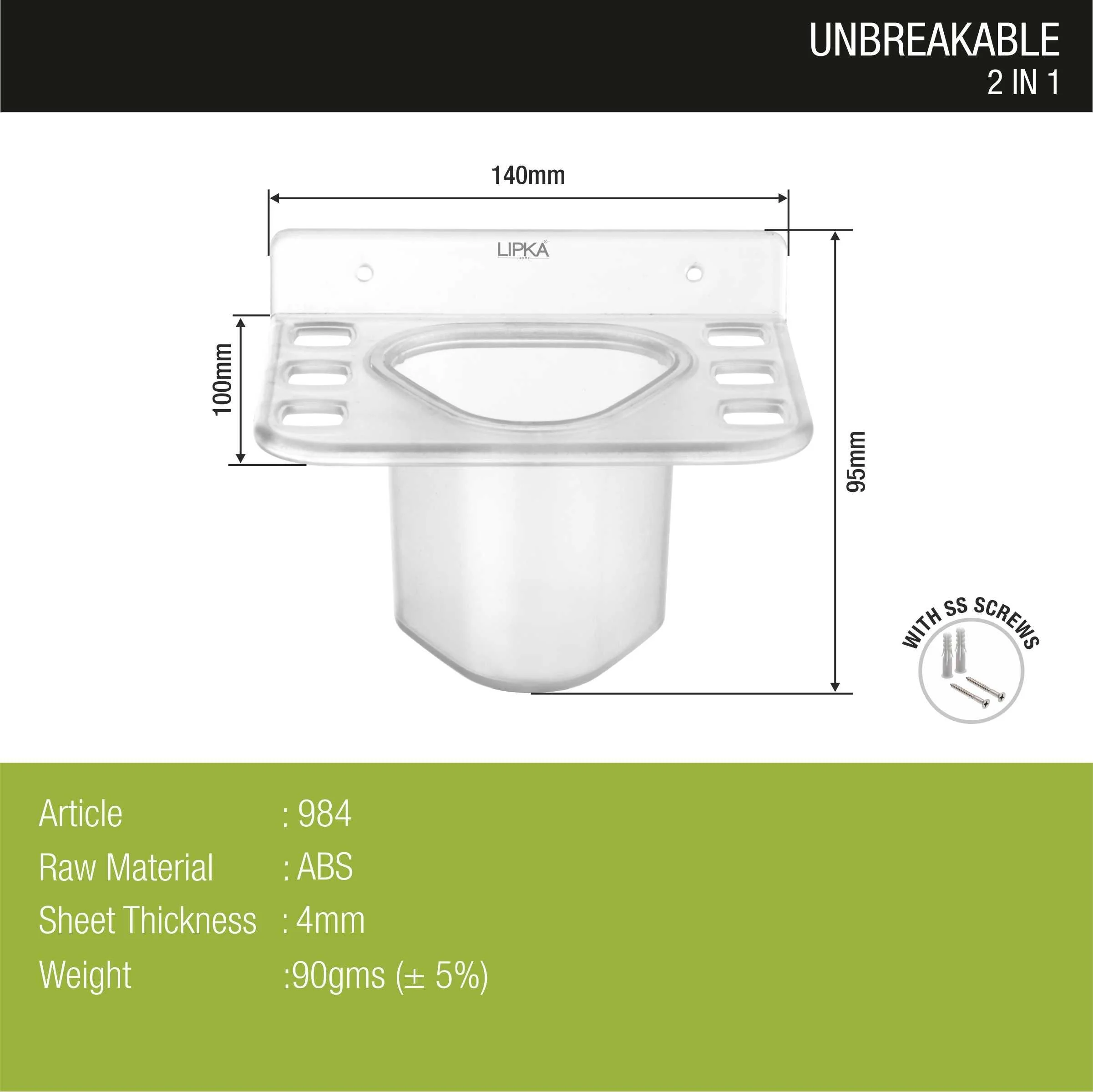 2-in-1 Shelf Tray (Tumbler & Toothbrush Holder) - LIPKA - Image 3