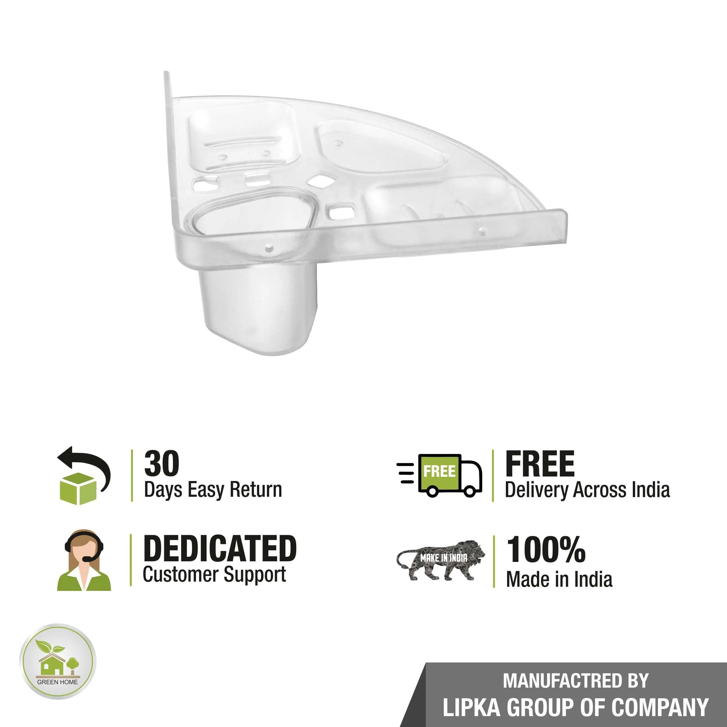 5-in-1 Shelf Tray (Tumbler, Toothbrush Holder & 3 Soap Dishes ) - LIPKA - Image 4
