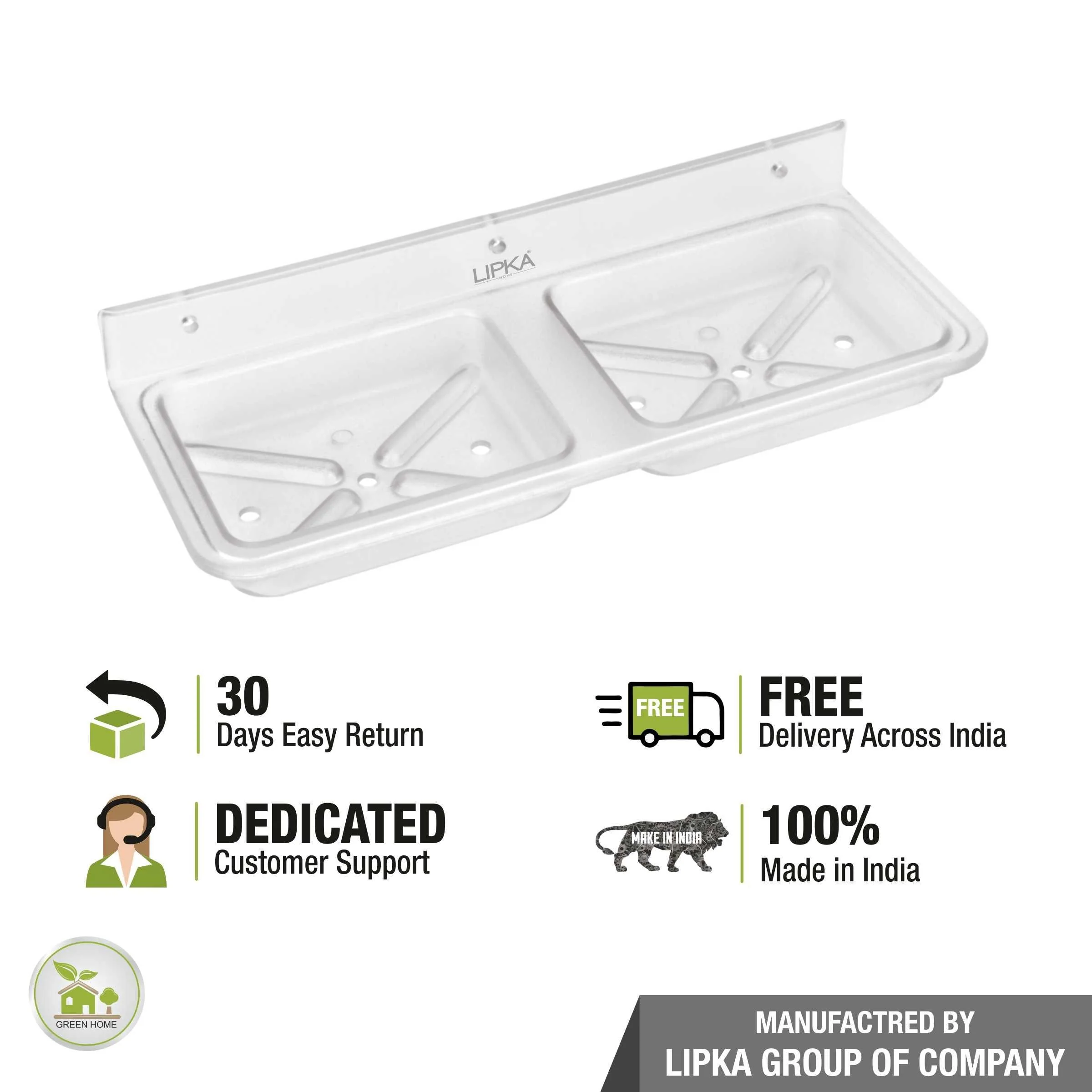 ABS Square Double Soap Dish - LIPKA - Image 4