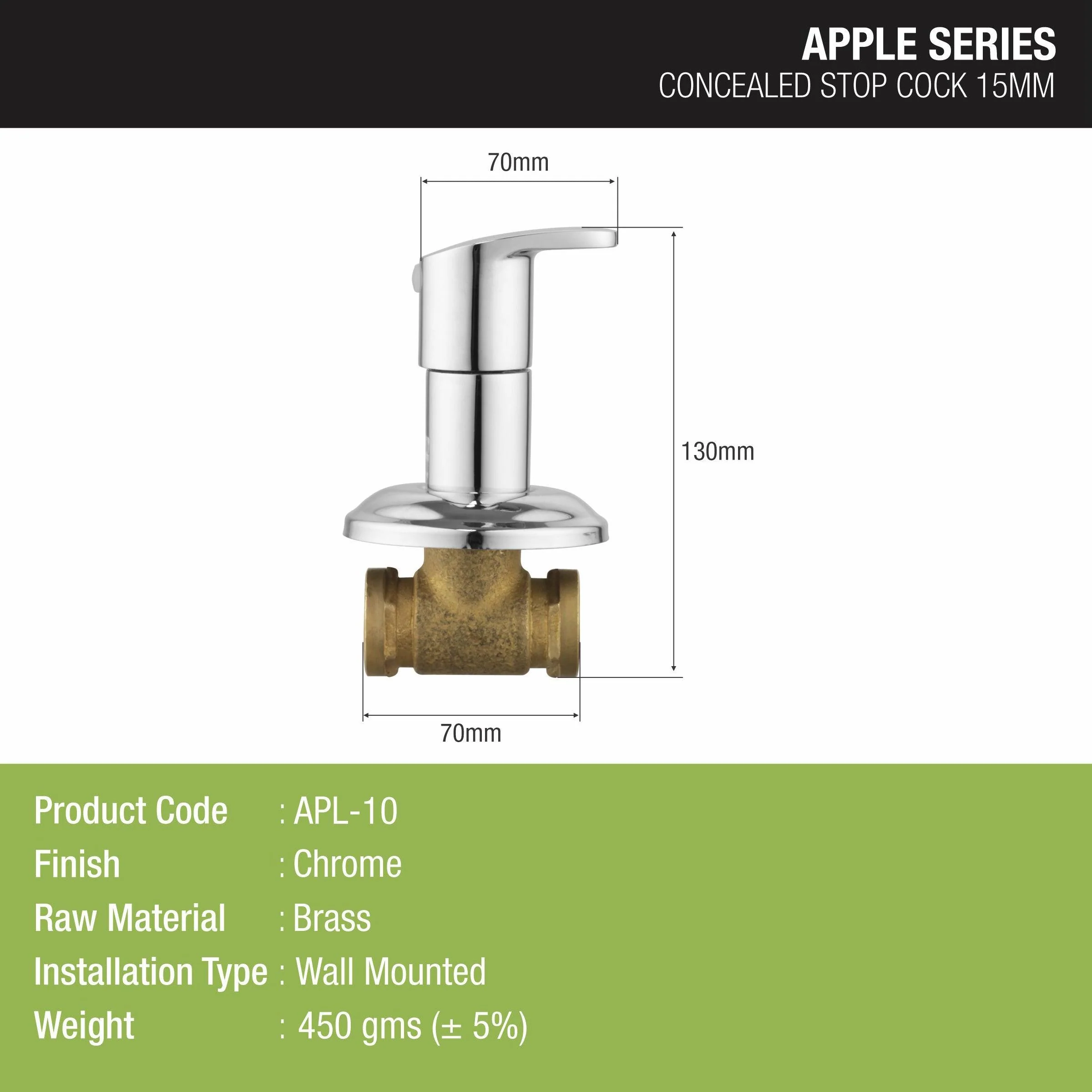 Apple Concealed Stop Valve (15mm) Brass Faucet - LIPKA - Image 2