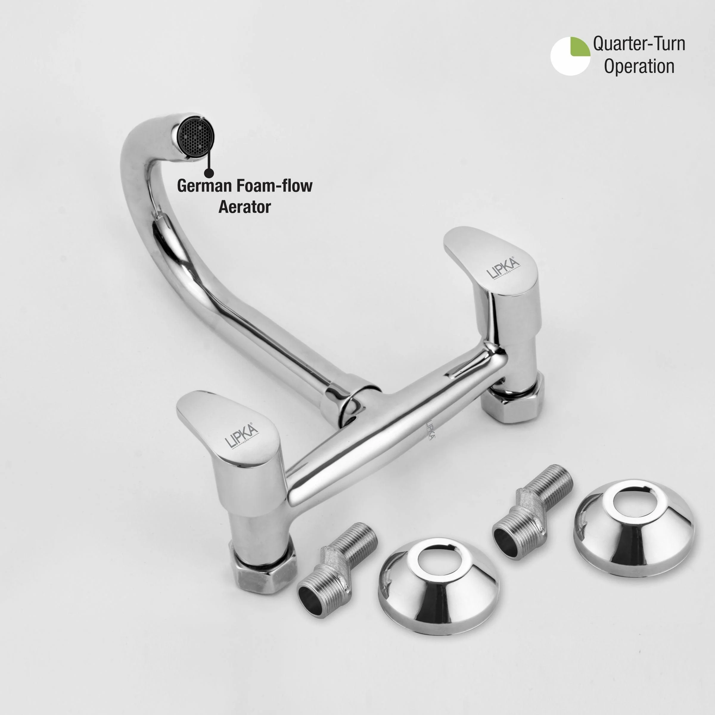 Apple Sink Mixer Brass Faucet with Round Swivel Spout (12 Inches) - LIPKA - Image 5