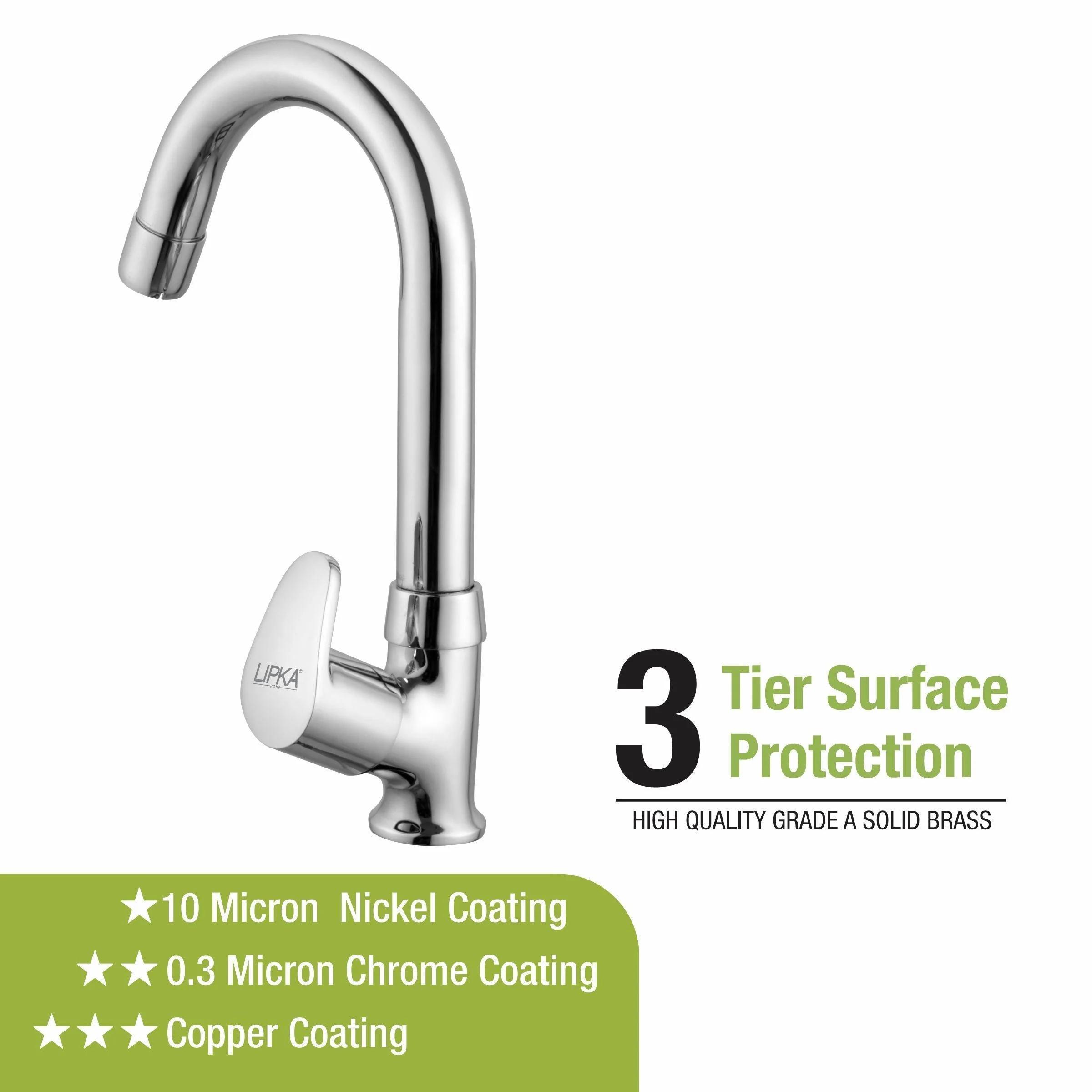 Apple Swan Neck Brass Faucet with Round Swivel Spout (12 Inches) - LIPKA - Image 4