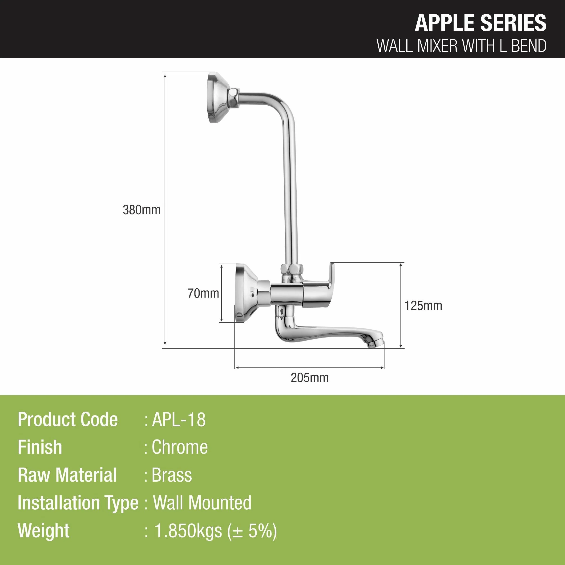 Apple Wall Mixer Brass Faucet with L Bend - LIPKA - Image 2