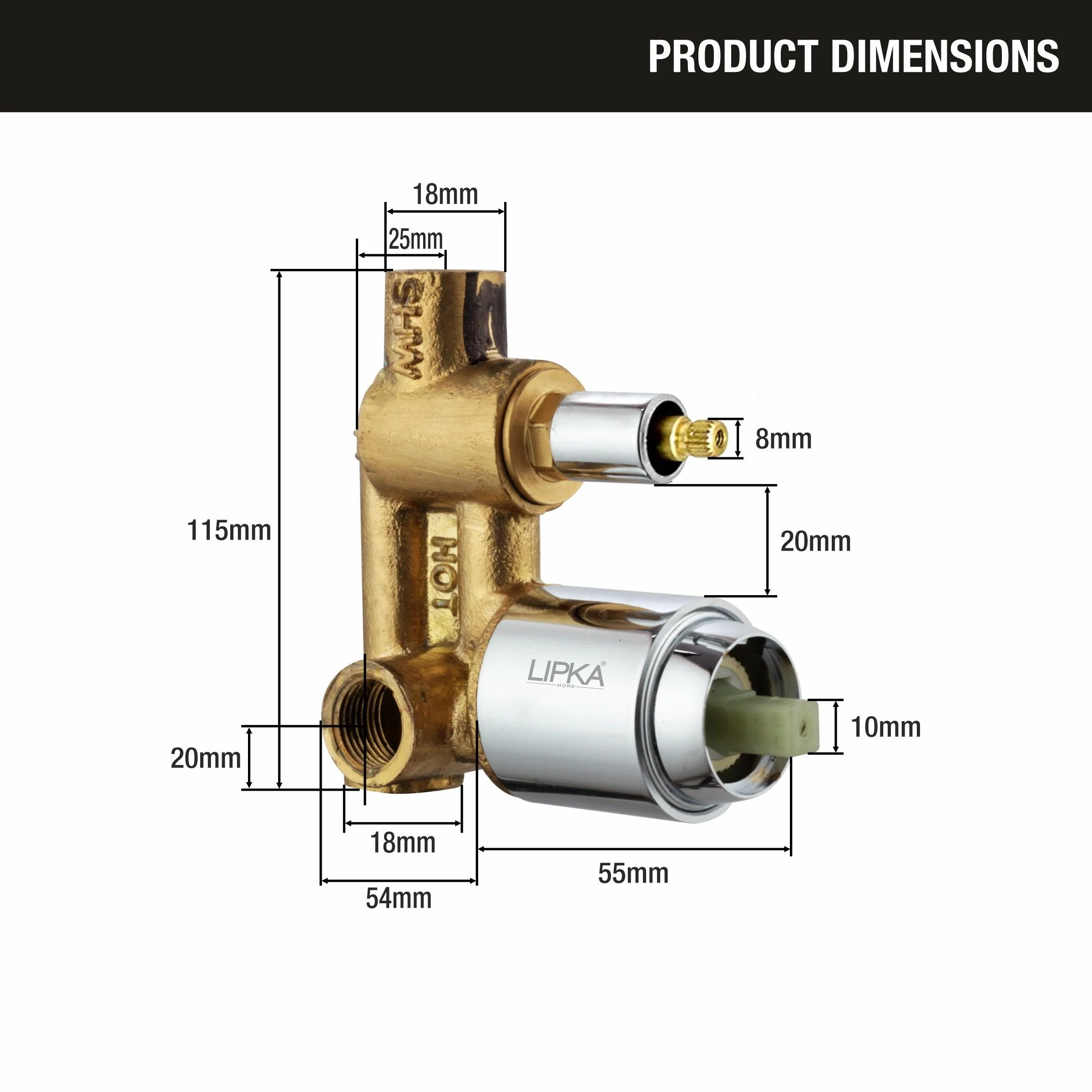 Arise 2-inlet Single Lever Diverter (Complete Set)- LIPKA - Image 3