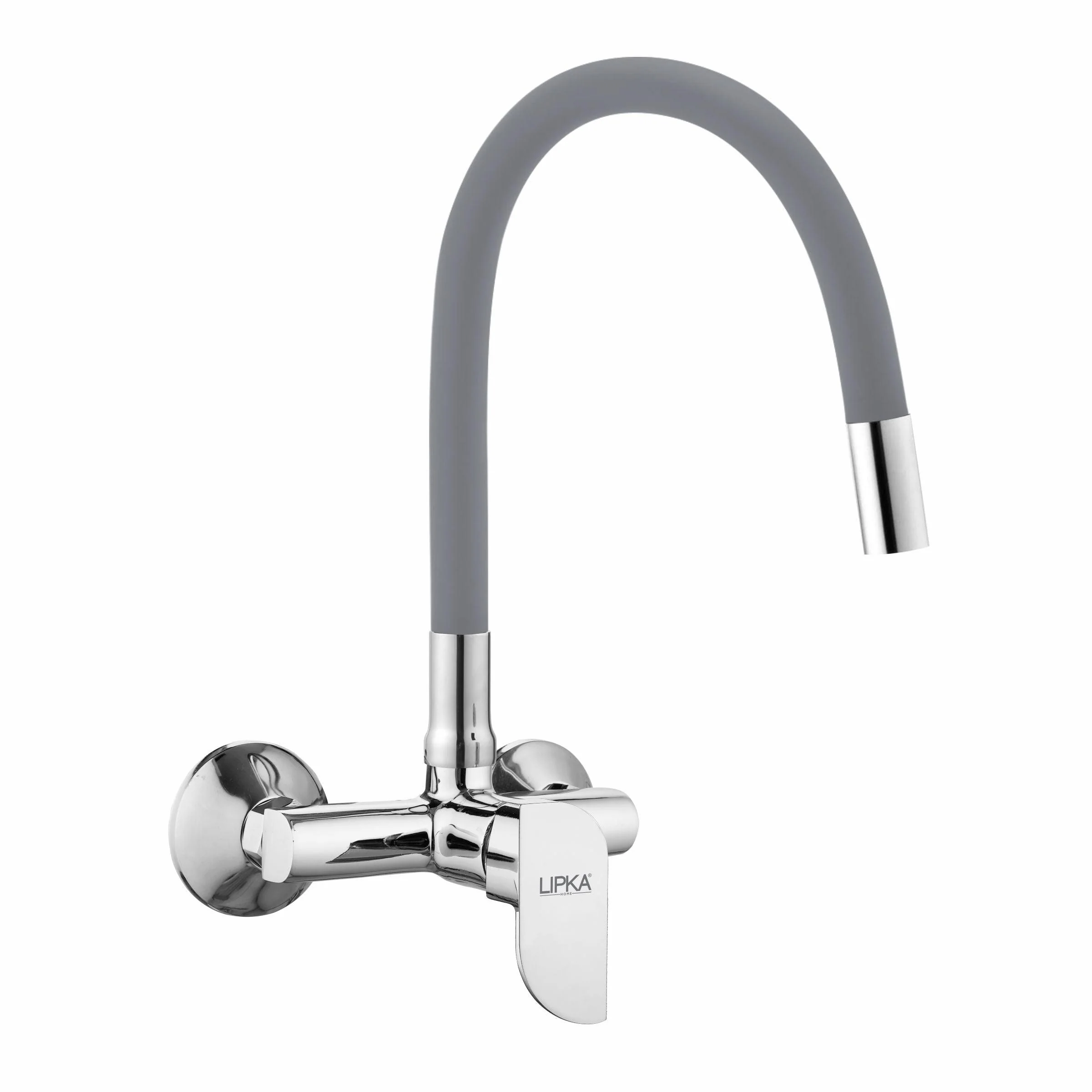 Arise Single Lever Sink Mixer with Grey Flexible Silicone Spout (20 Inches) - LIPKA