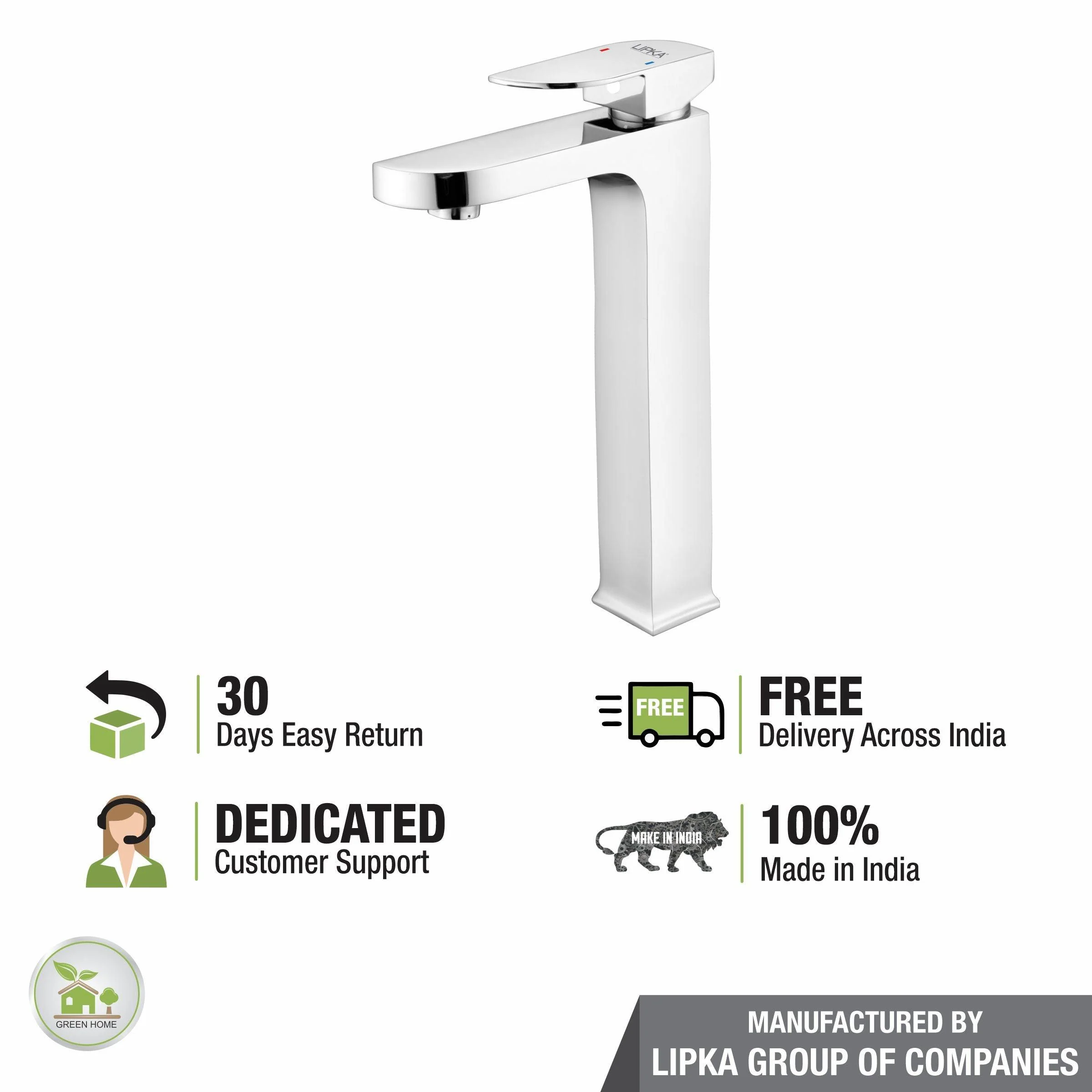 Arise Single Lever Tall Body Basin Mixer Faucet - LIPKA - Image 5