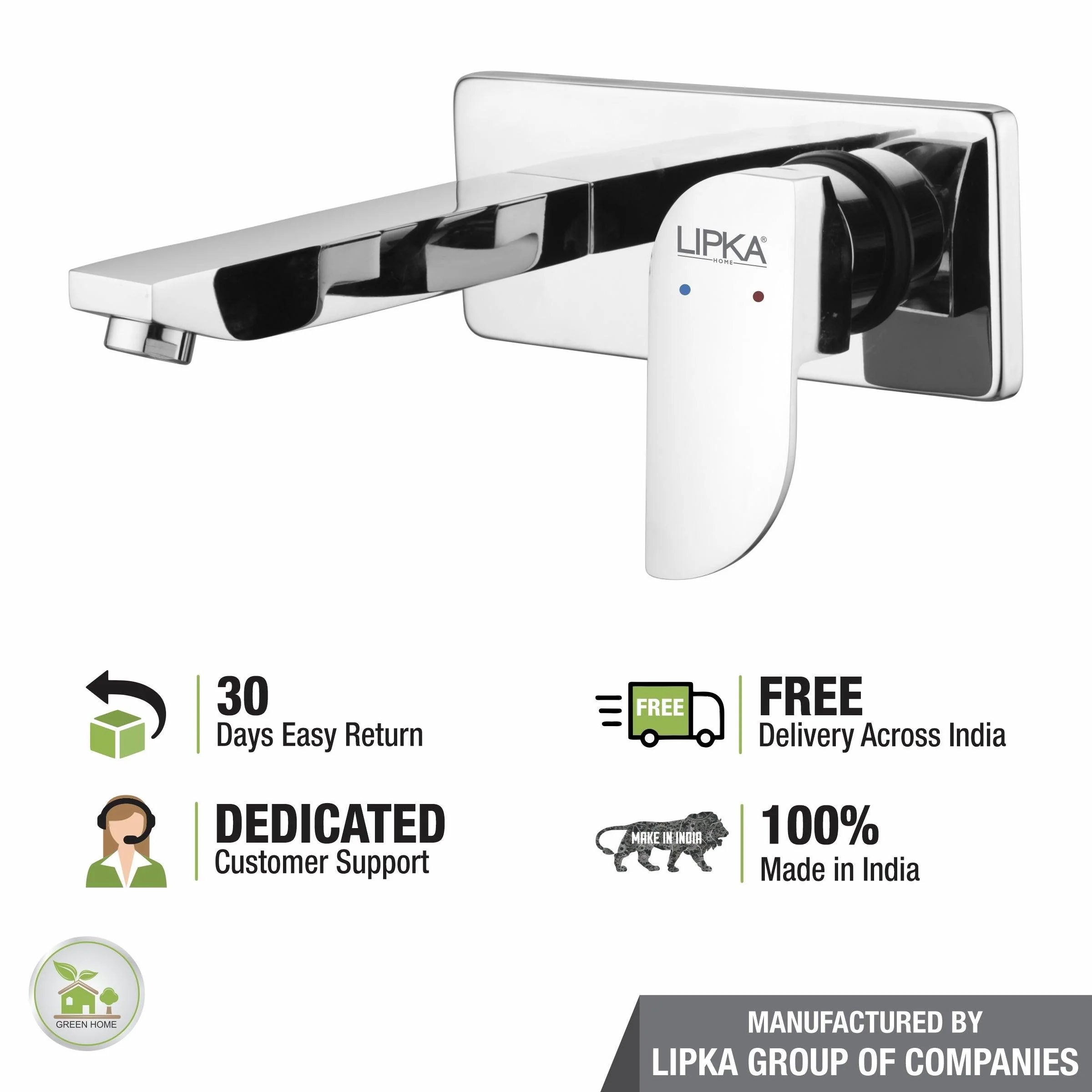 Arise Single Lever Wall Mount Basin Mixer Faucet - LIPKA - Image 6