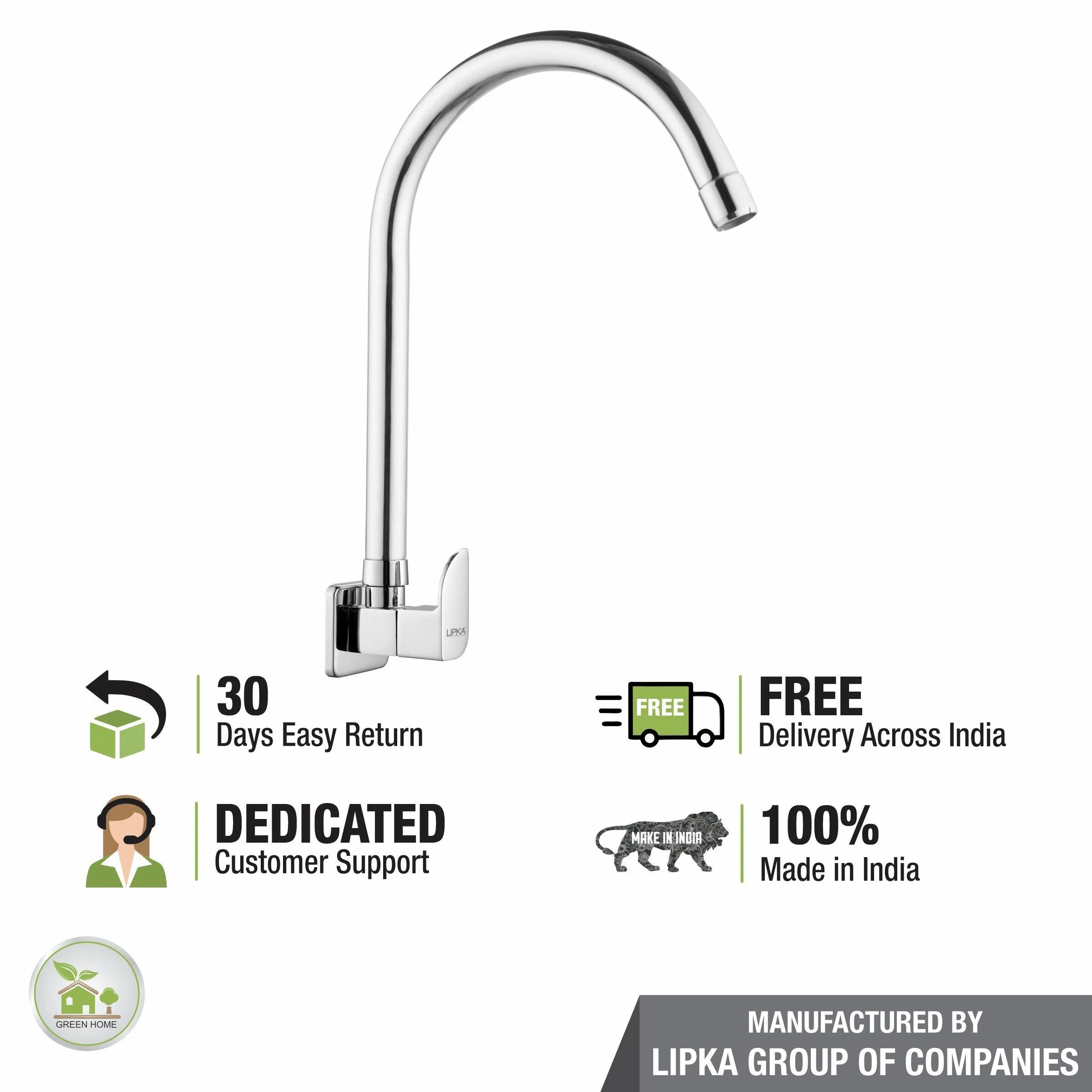 Arise Sink Tap Brass Faucet with Round Swivel Spout (20 Inches) - LIPKA - Image 5