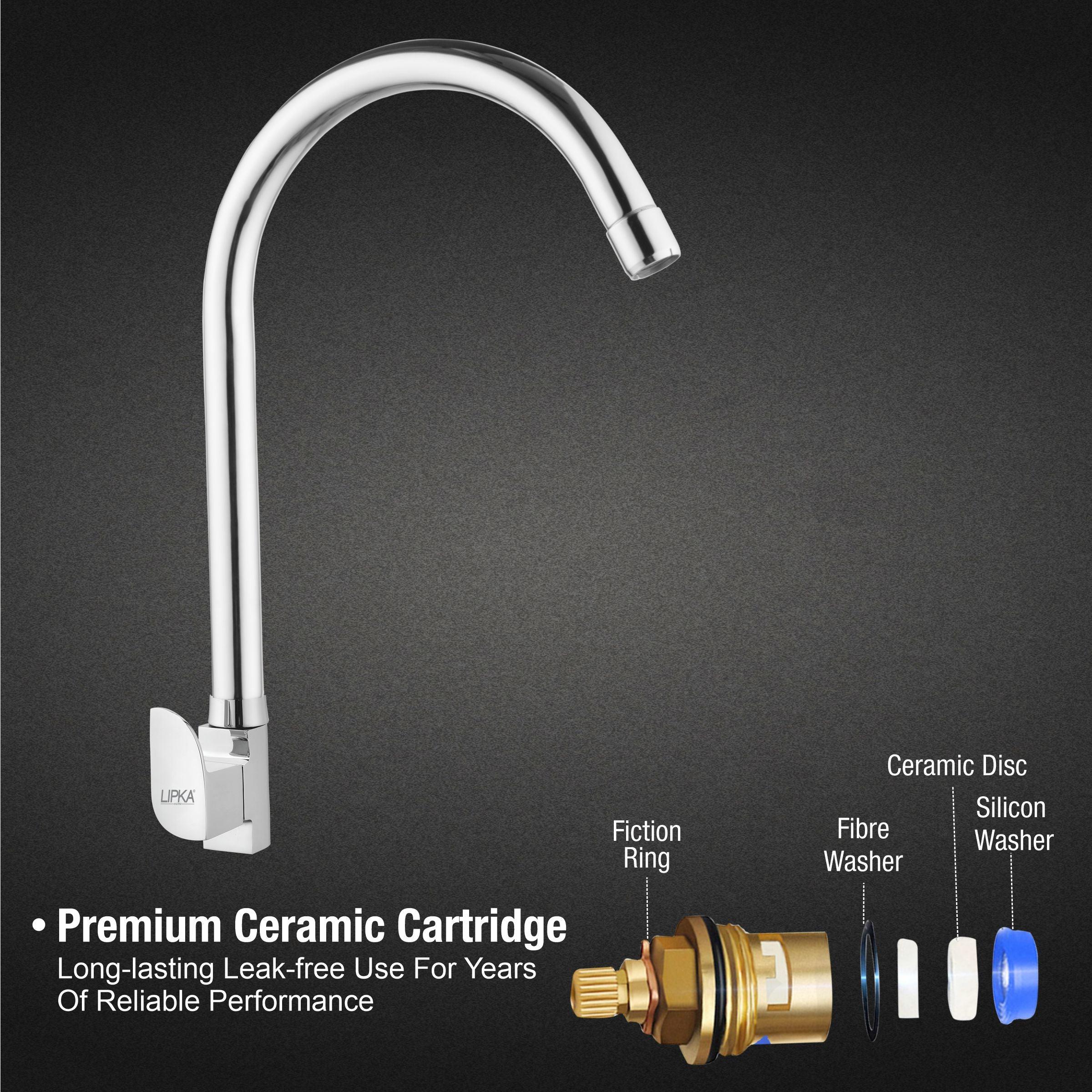 Arise Swan Neck Brass Faucet with Round Swivel Spout (20 Inches) - LIPKA - Image 3