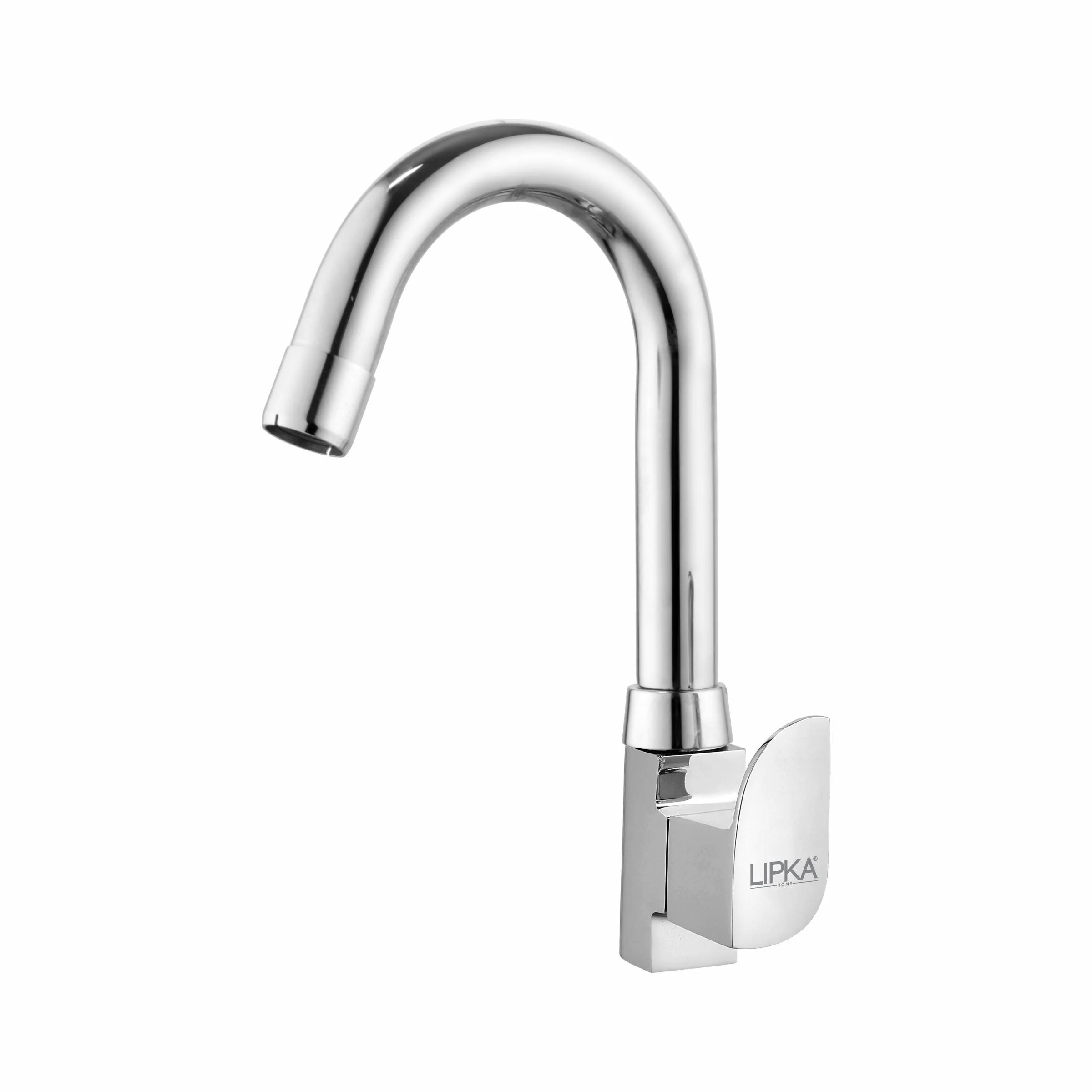Arise Swan Neck Brass Faucet with Round Swivel Spout (12 Inches) - LIPKA