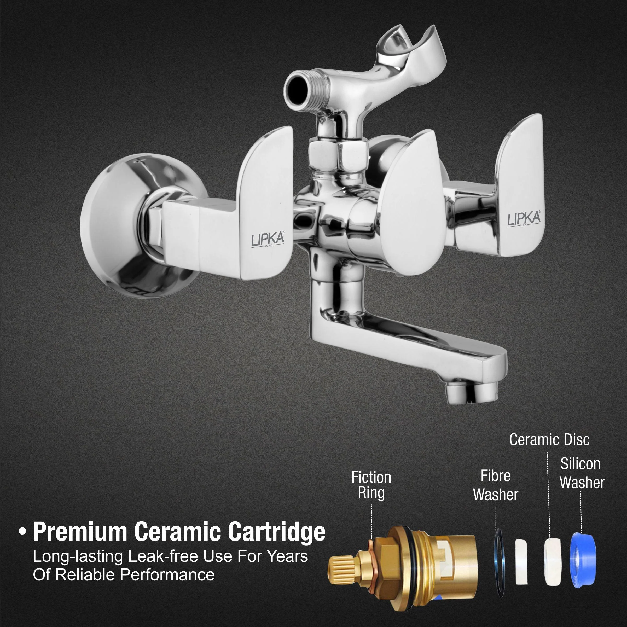 Arise Telephonic Wall Mixer Brass Faucet - LIPKA - Image 3