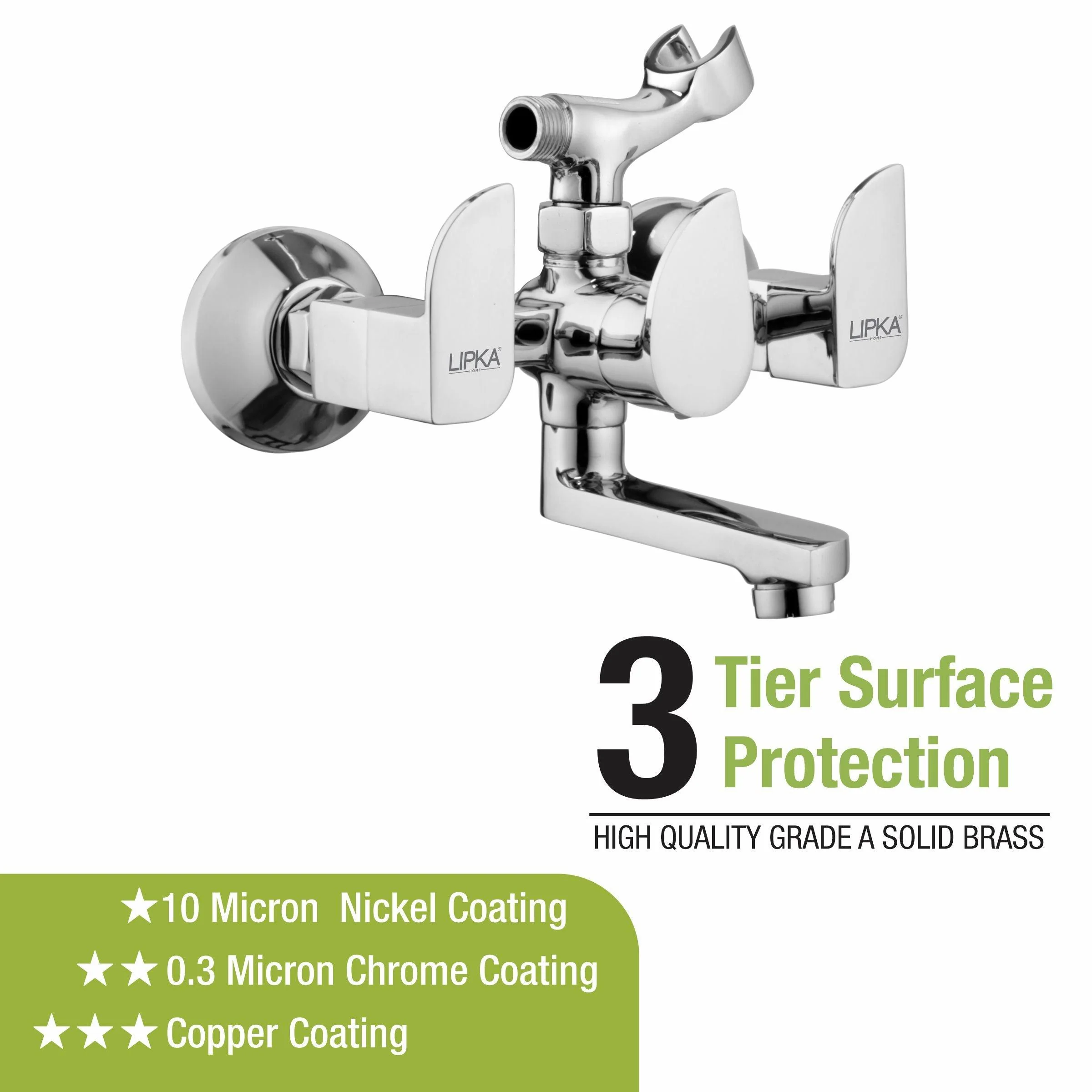 Arise Telephonic Wall Mixer Brass Faucet - LIPKA - Image 4