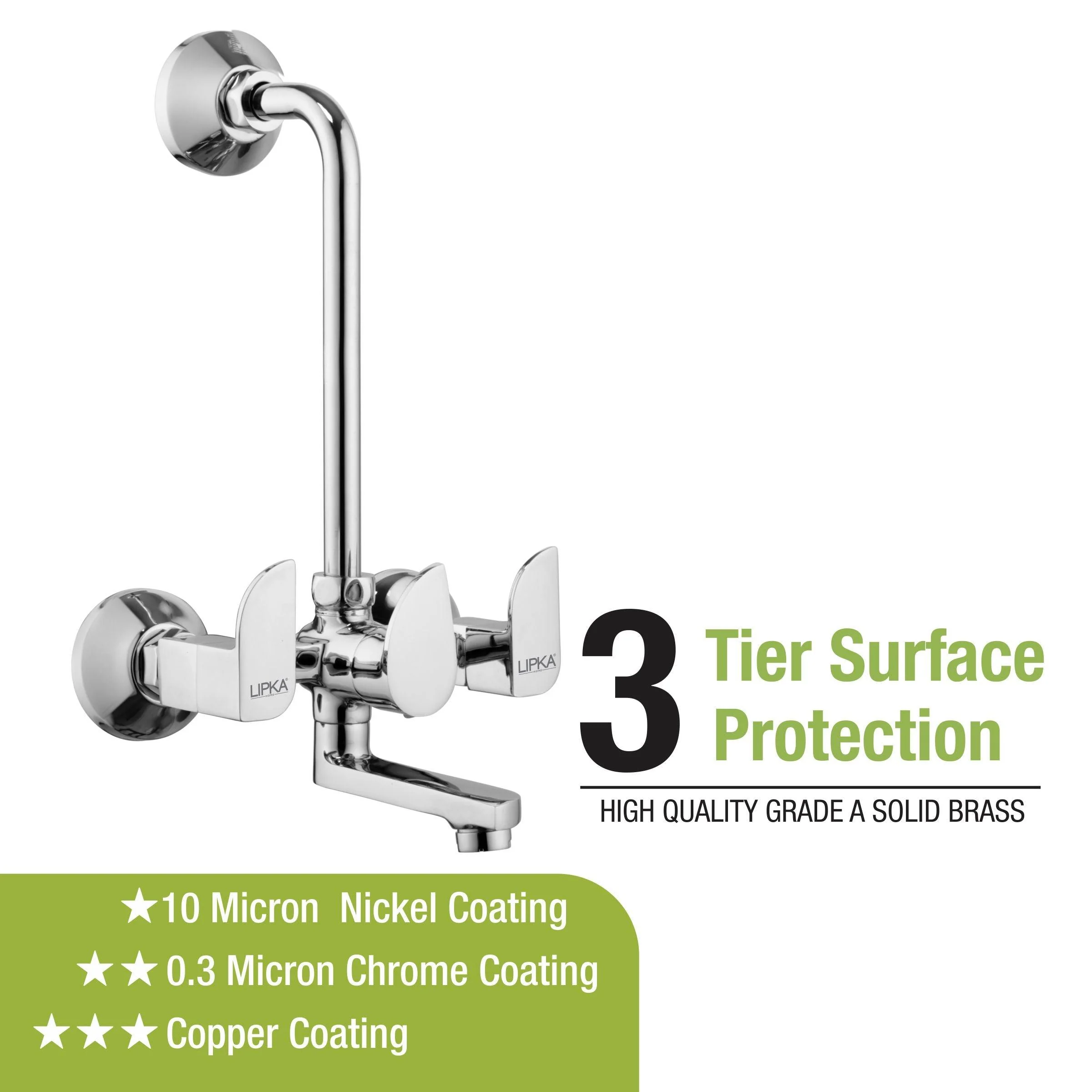 Arise Wall Mixer Brass Faucet with L Bend - LIPKA - Image 4