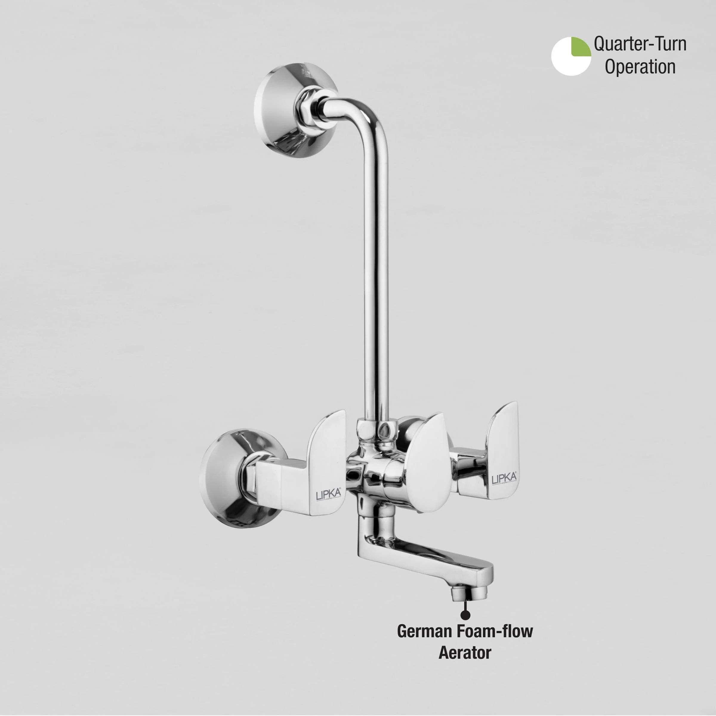 Arise Wall Mixer Brass Faucet with L Bend - LIPKA - Image 5