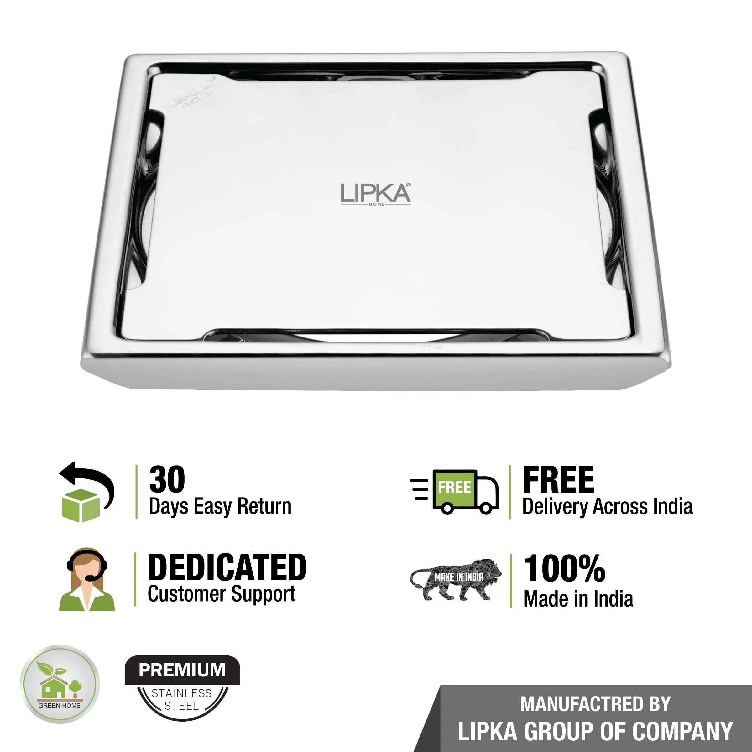 Beta Deluxe Square Floor Drain (5 x 5 Inches) - LIPKA - Image 4