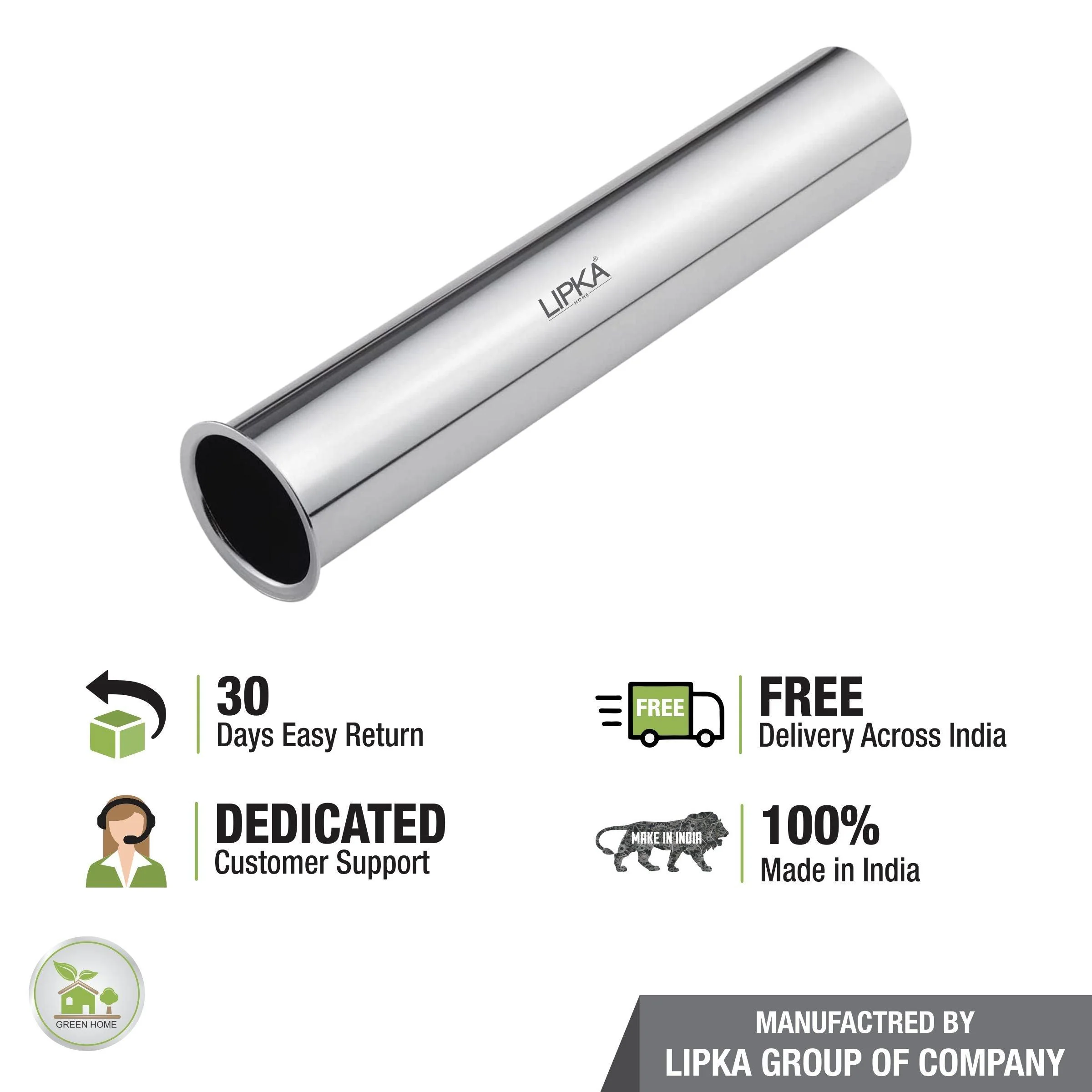 Bottle Trap Stainless Steel Pipe (9 inches) - LIPKA - Image 3