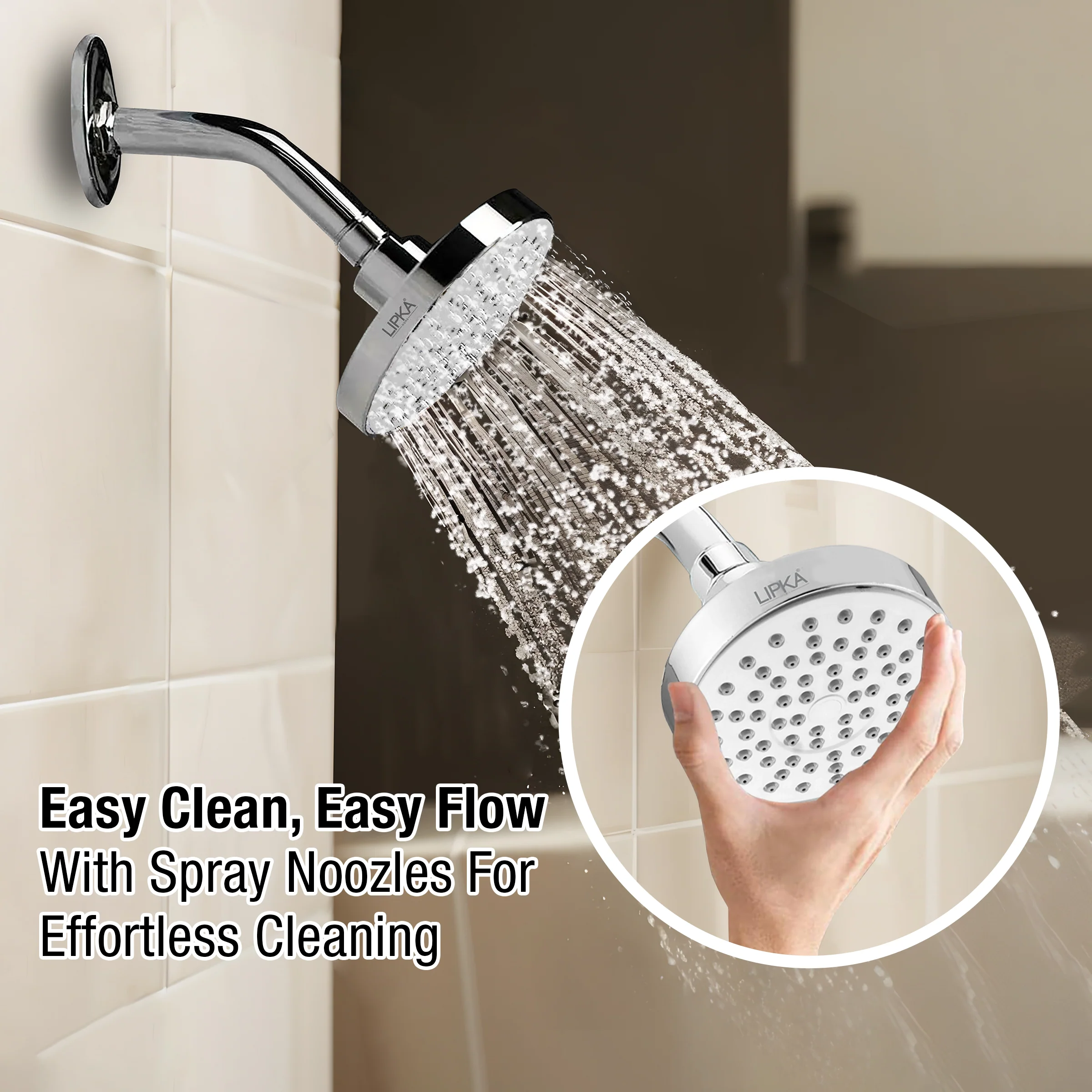 Celerio Overhead Shower (4 Inches) - LIPKA - Image 9
