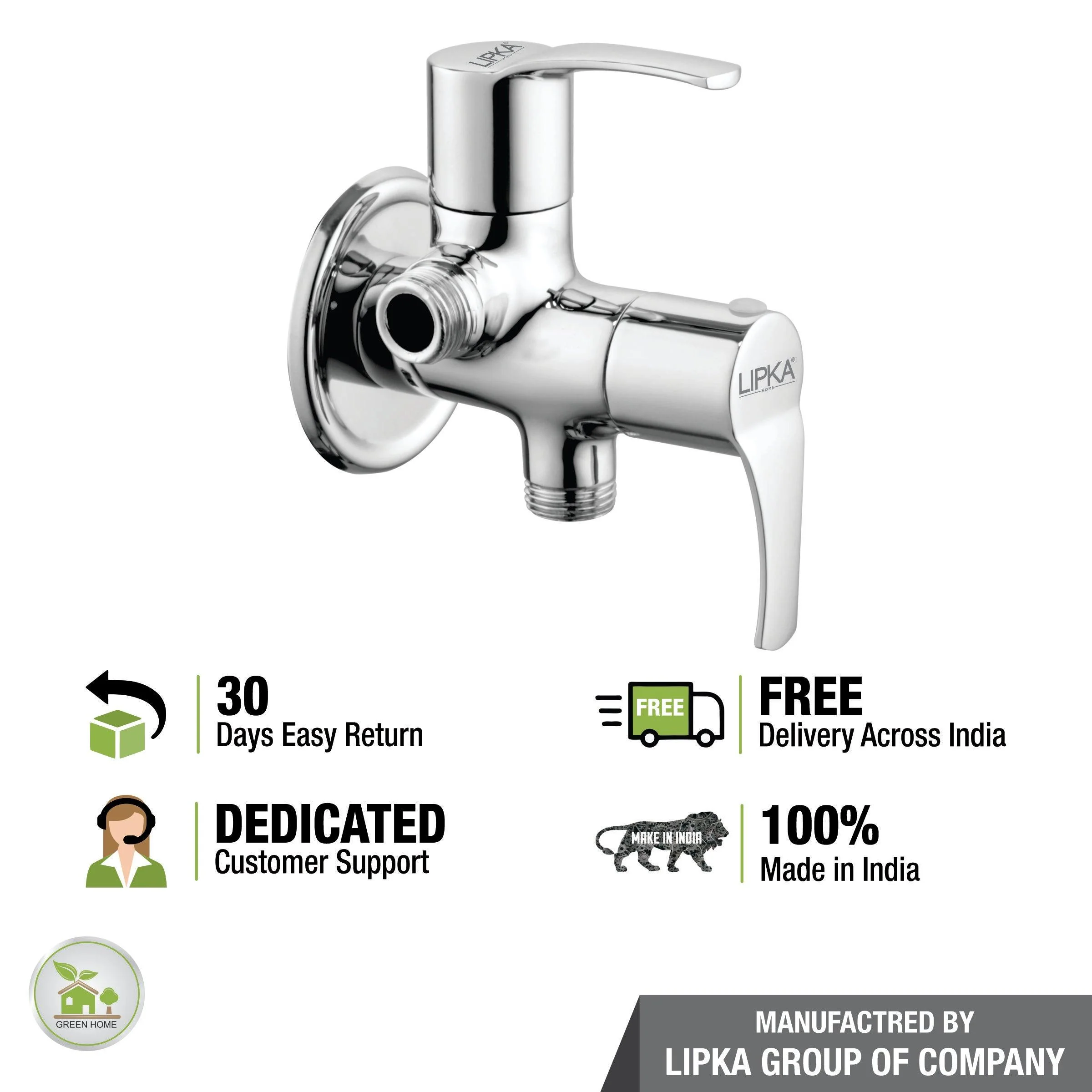Coral Angle Valve Two Way Double Handle Brass Faucet - LIPKA - Image 6