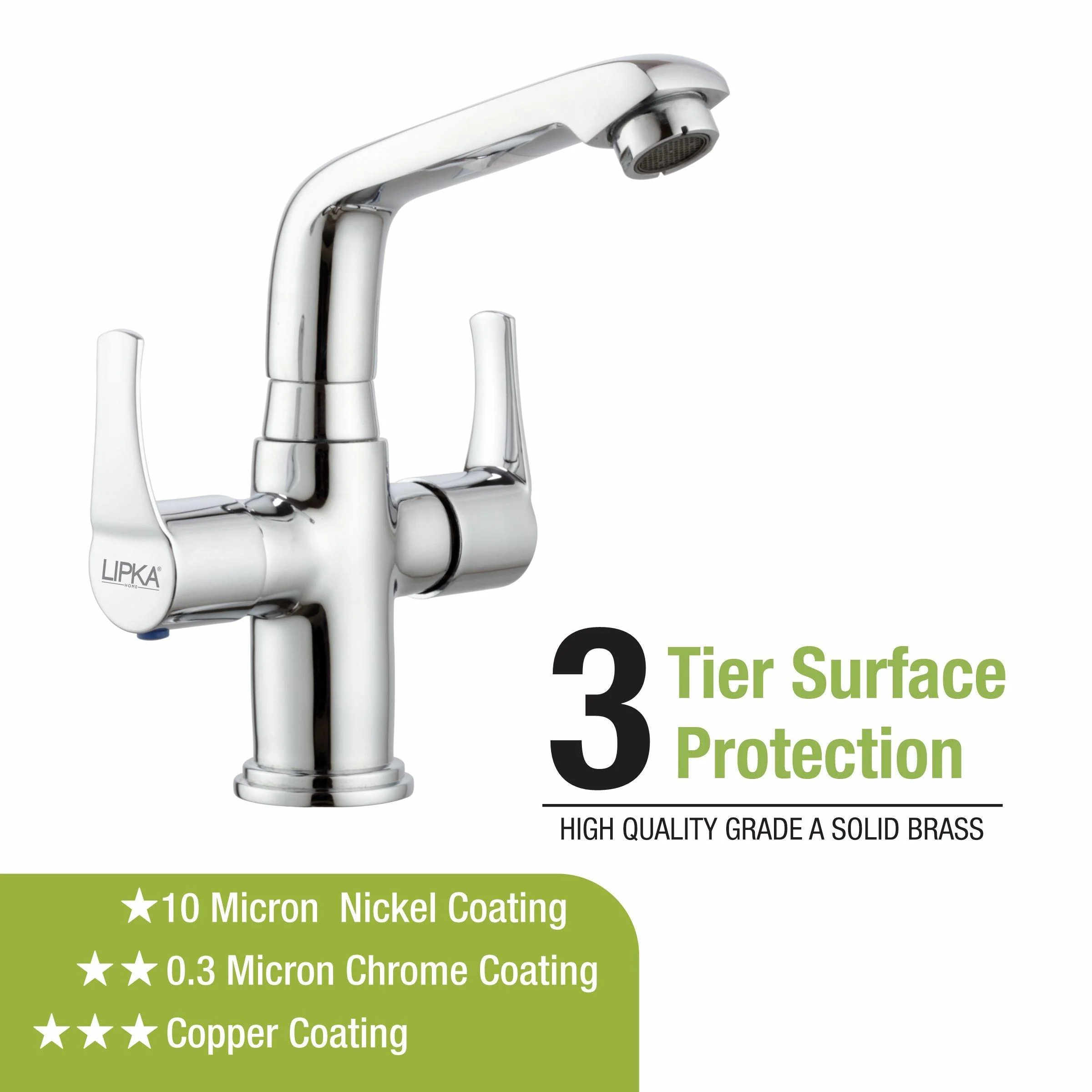Coral Centre Hole Basin Mixer Brass Faucet with Swivel Spout - LIPKA - Image 4