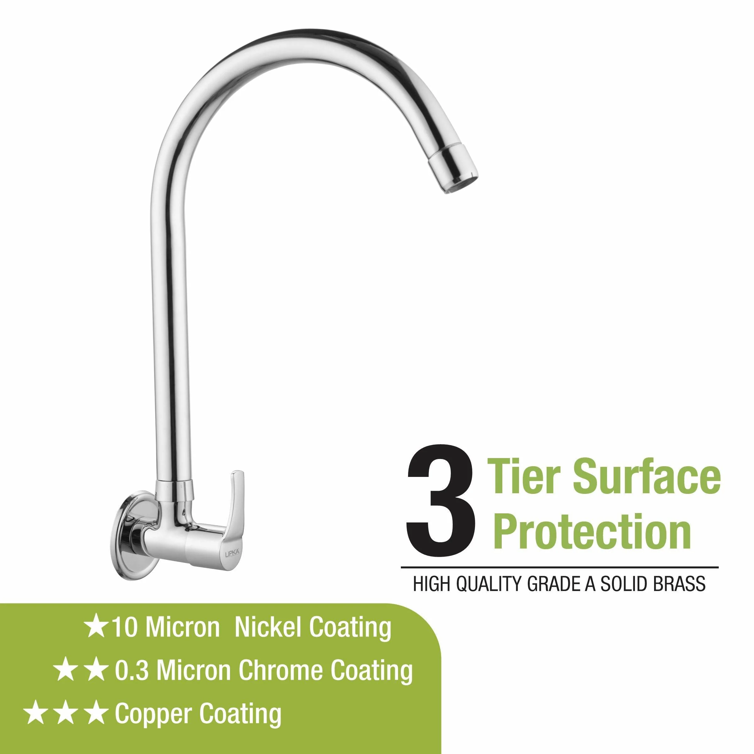 Coral Sink Tap Brass Faucet with Round Swivel Spout (20 Inches) - LIPKA - Image 4