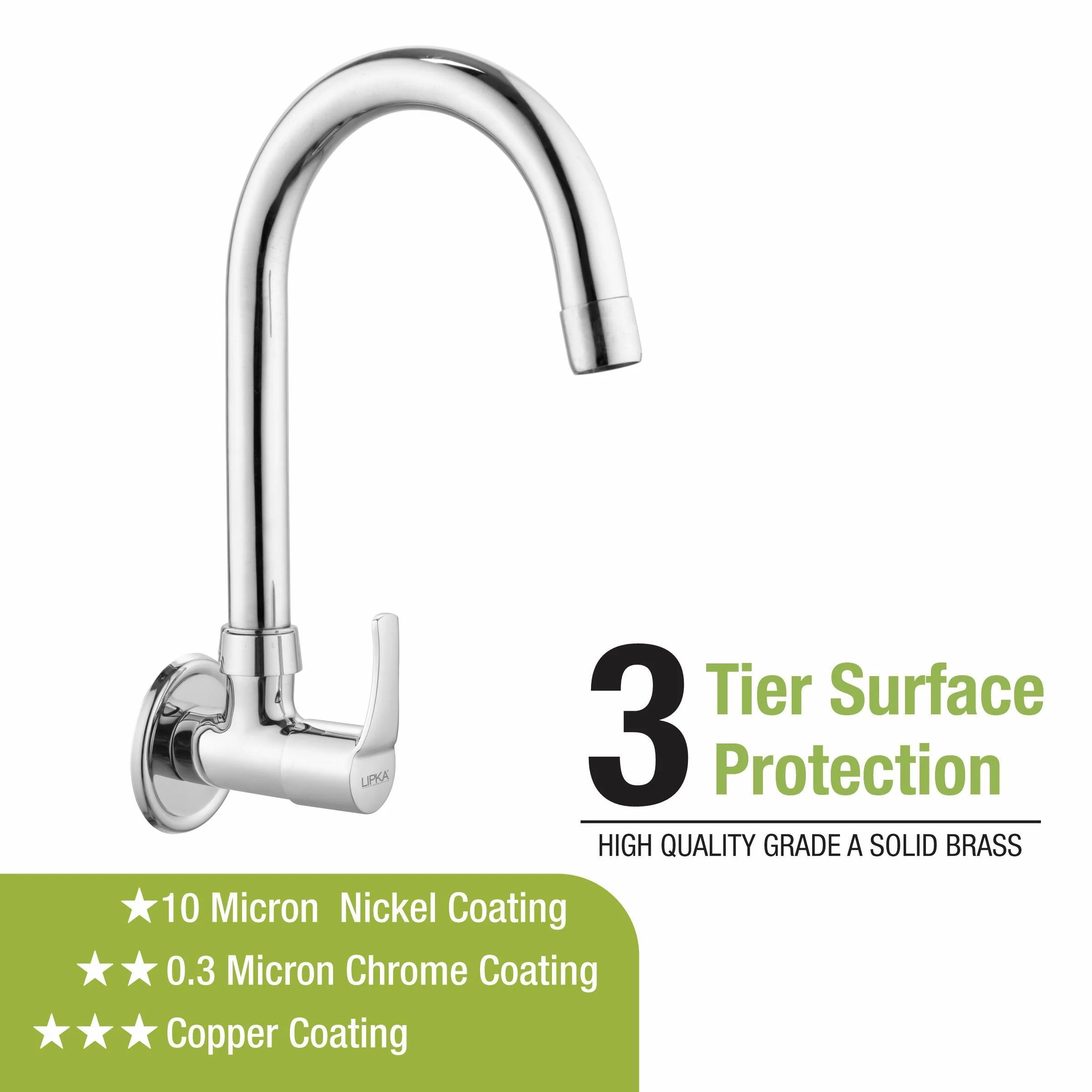 Coral Sink Tap Brass Faucet with Round Swivel Spout (15 Inches) - LIPKA - Image 4