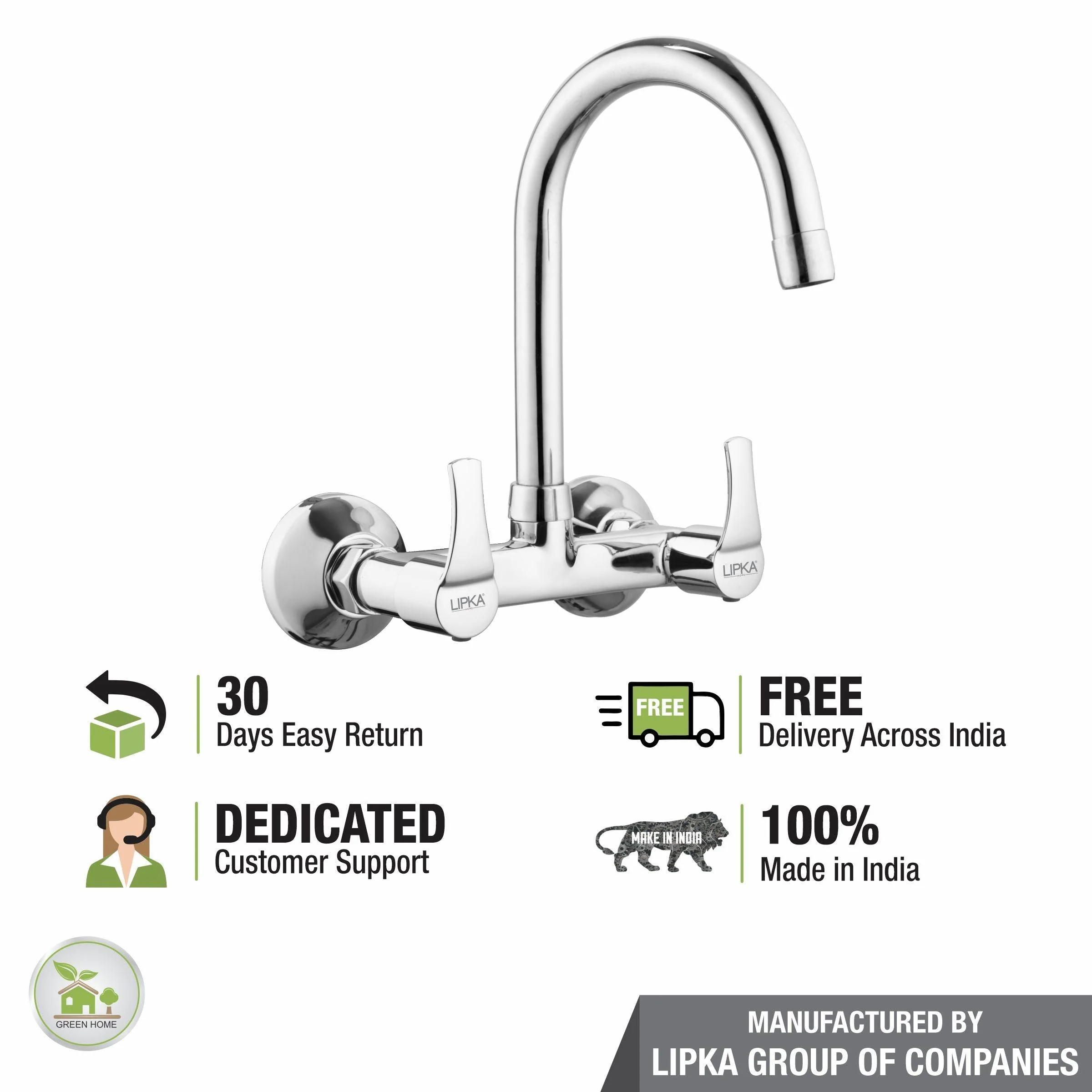 Coral Sink Mixer Brass Faucet with Round Swivel Spout (15 Inches) - LIPKA - Image 6