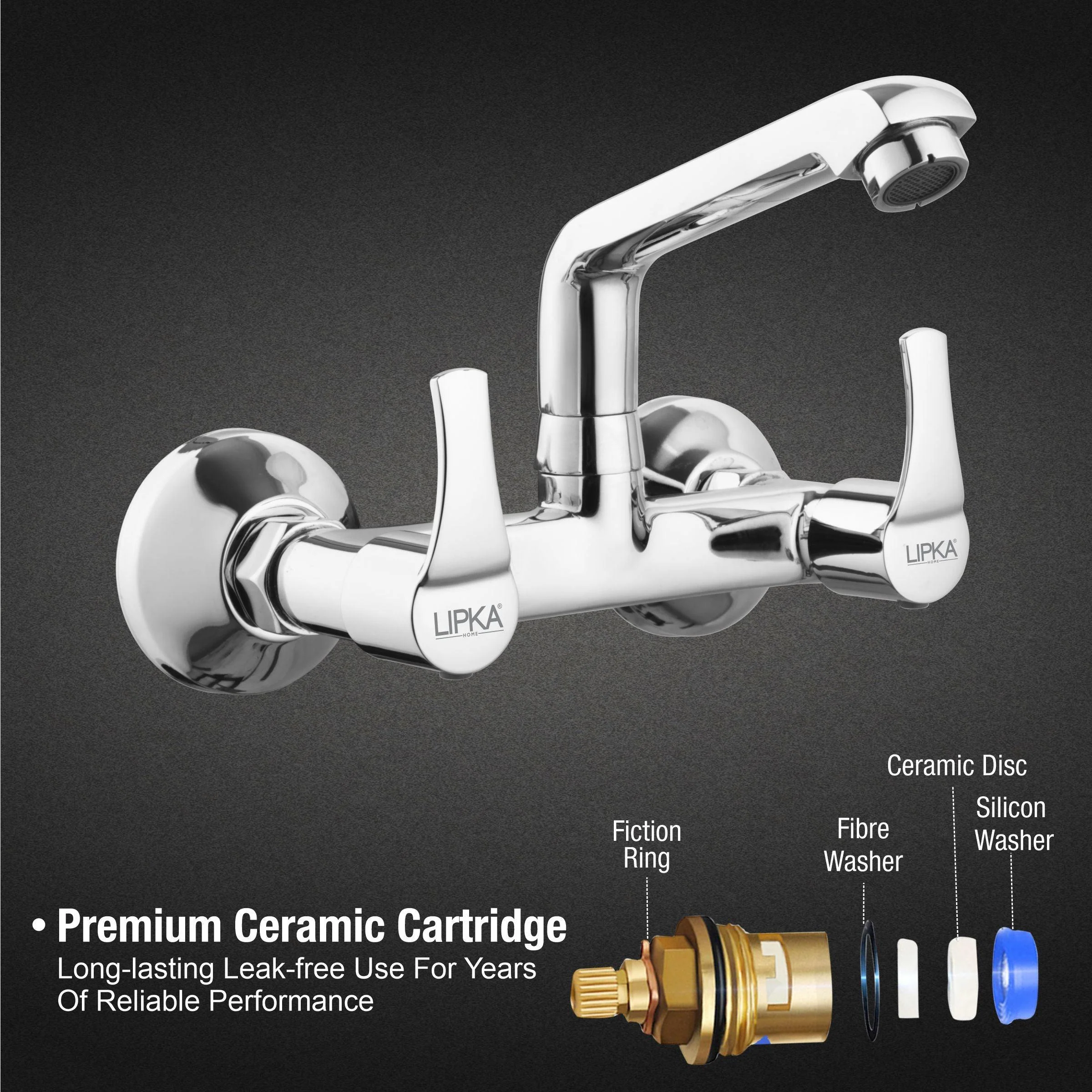 Coral Sink Mixer Brass Faucet with Swivel Spout Faucet - LIPKA - Image 3