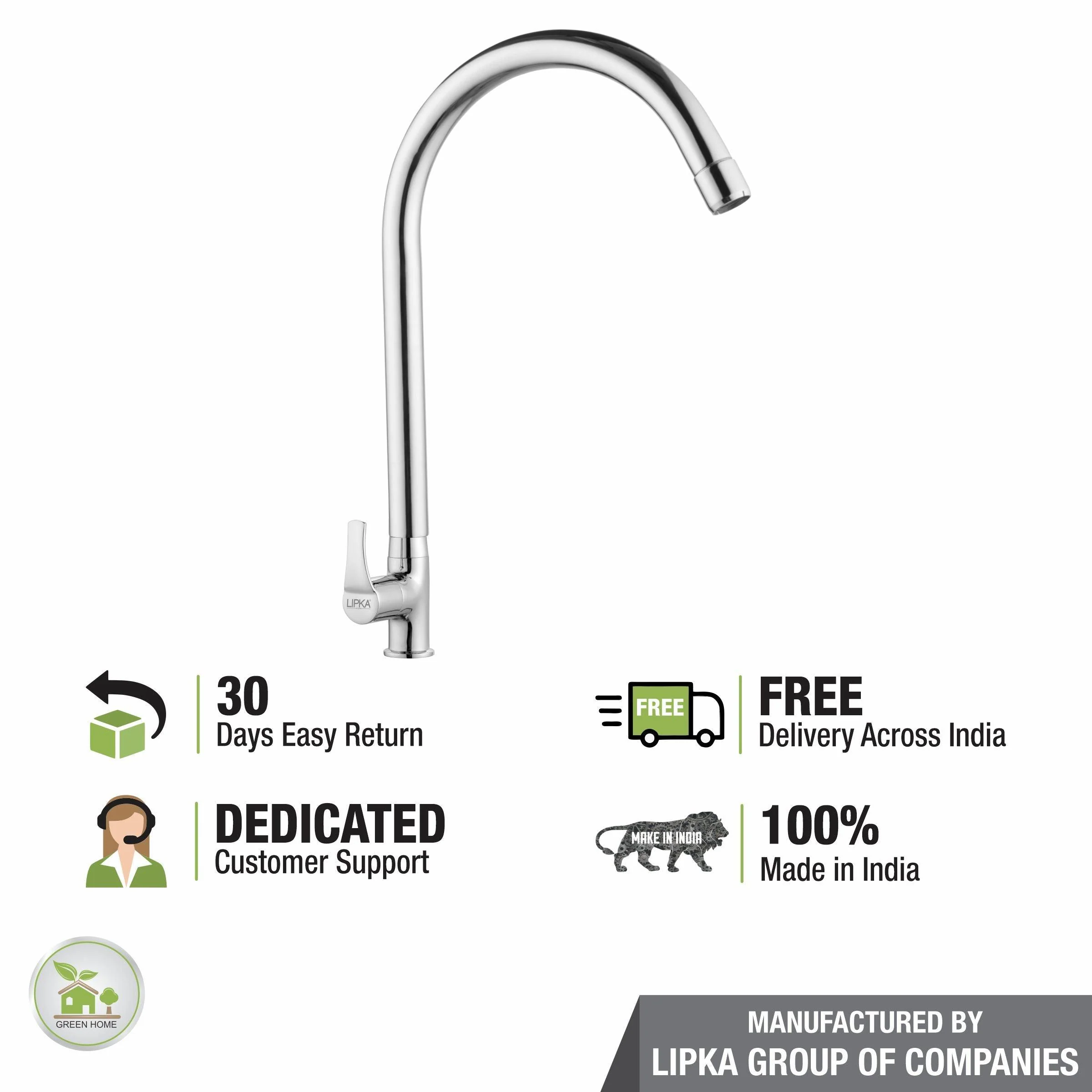 Coral Swan Neck Brass Faucet with Round Swivel Spout (20 Inches) - LIPKA - Image 6