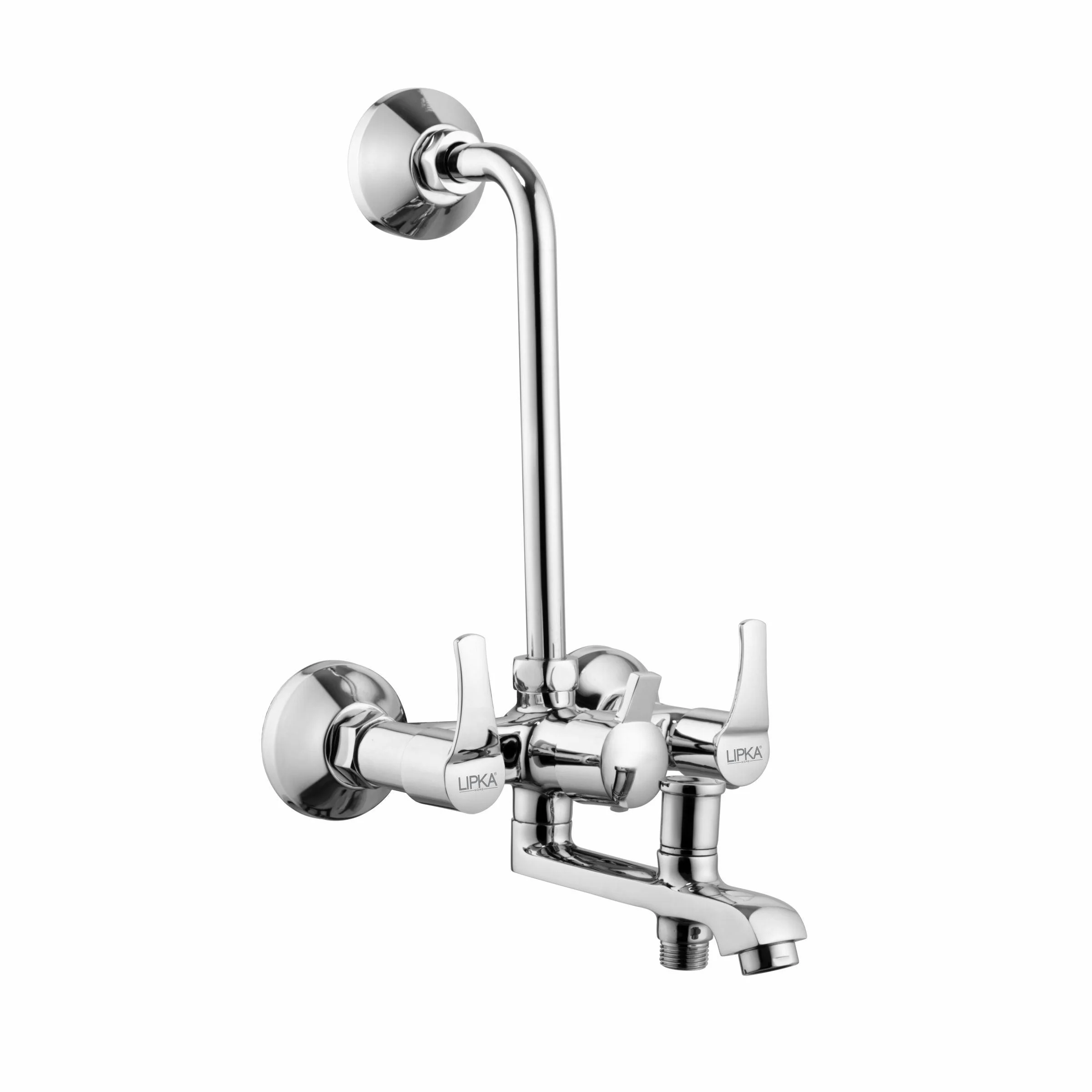 Coral 3 in 1 Wall Mixer Brass Faucet with L Bend - LIPKA