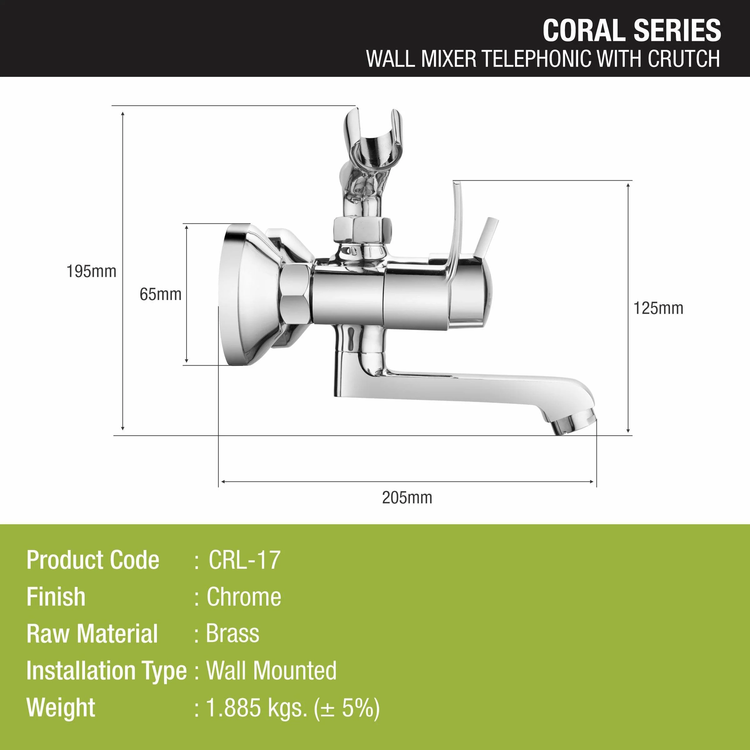 Coral Telephonic Wall Mixer Brass Faucet - LIPKA - Image 2
