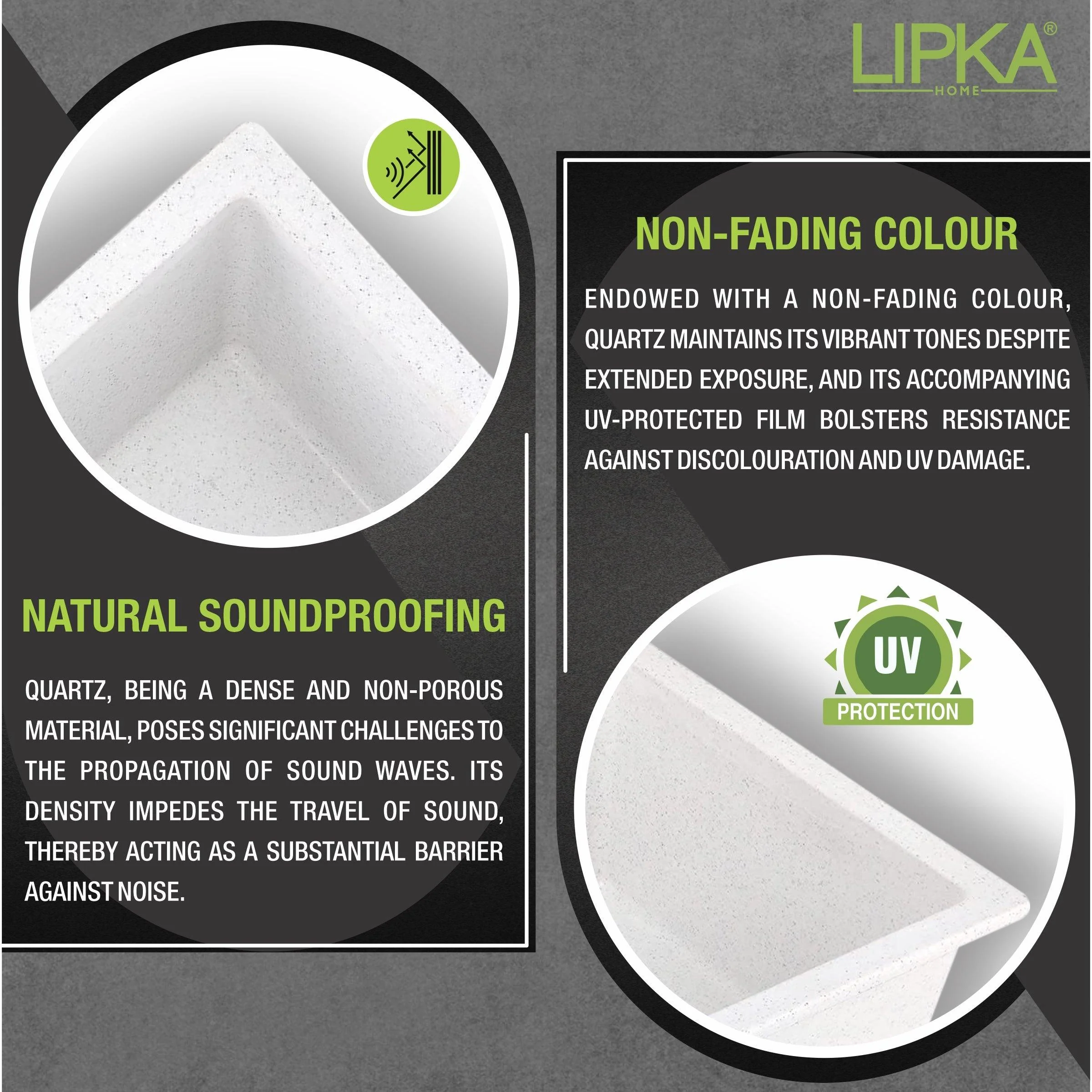 Crystal White Quartz Single Bowl Kitchen Sink (21 x 18 x 9 Inches) - LIPKA - Image 4