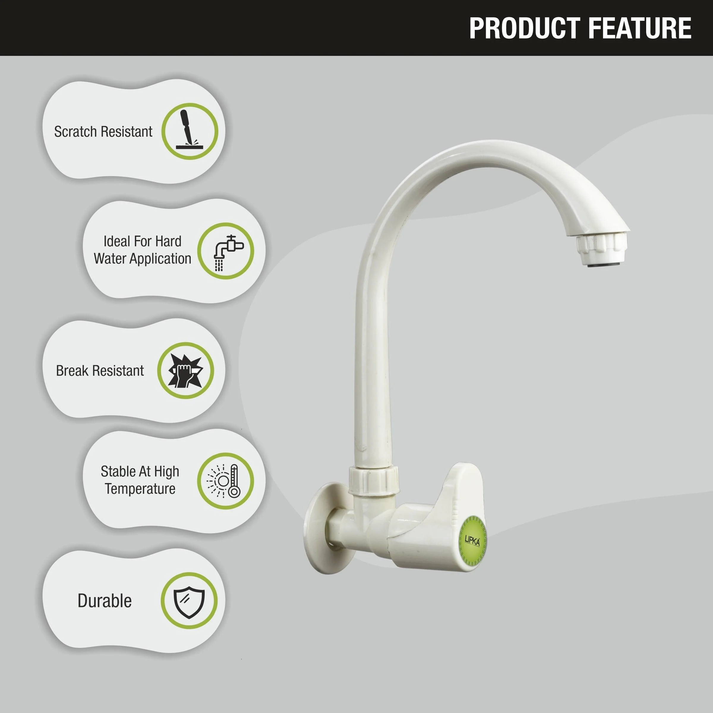 Designo Sink Tap with Swivel Spout PTMT Faucet- LIPKA - Image 5