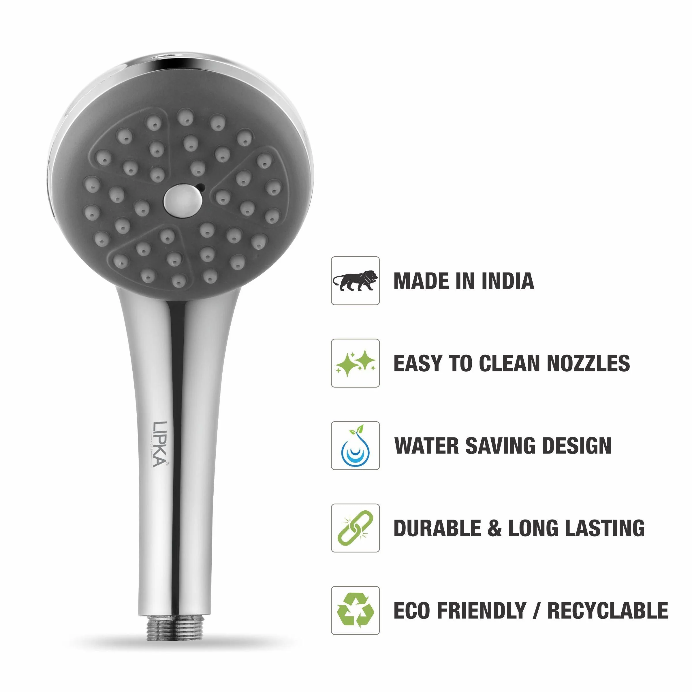Digit Hand Shower with Wall Hook & 304-Grade Shower Tube - LIPKA - Image 4