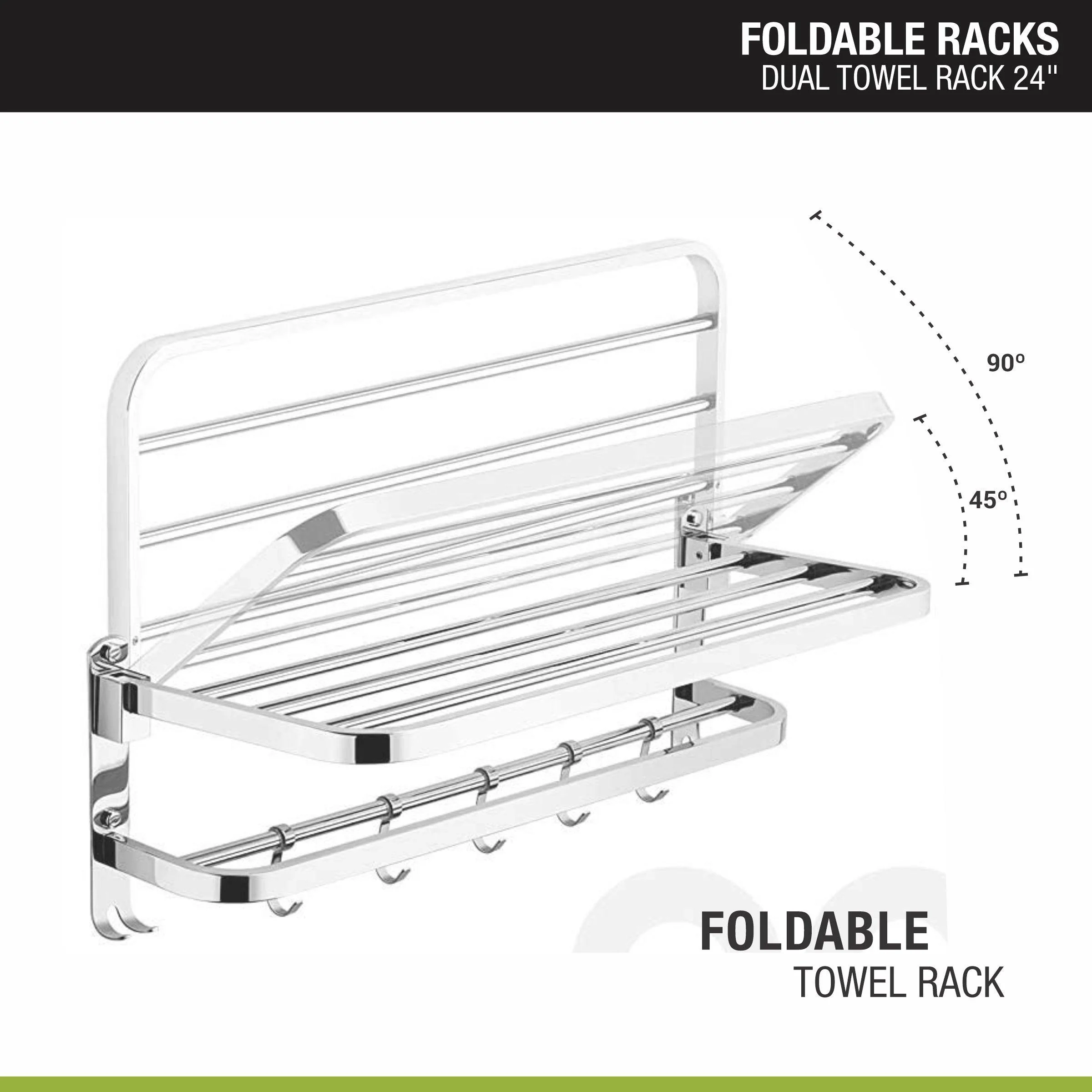 Dual Foldable Towel Rack (24 Inches) - LIPKA - Image 4
