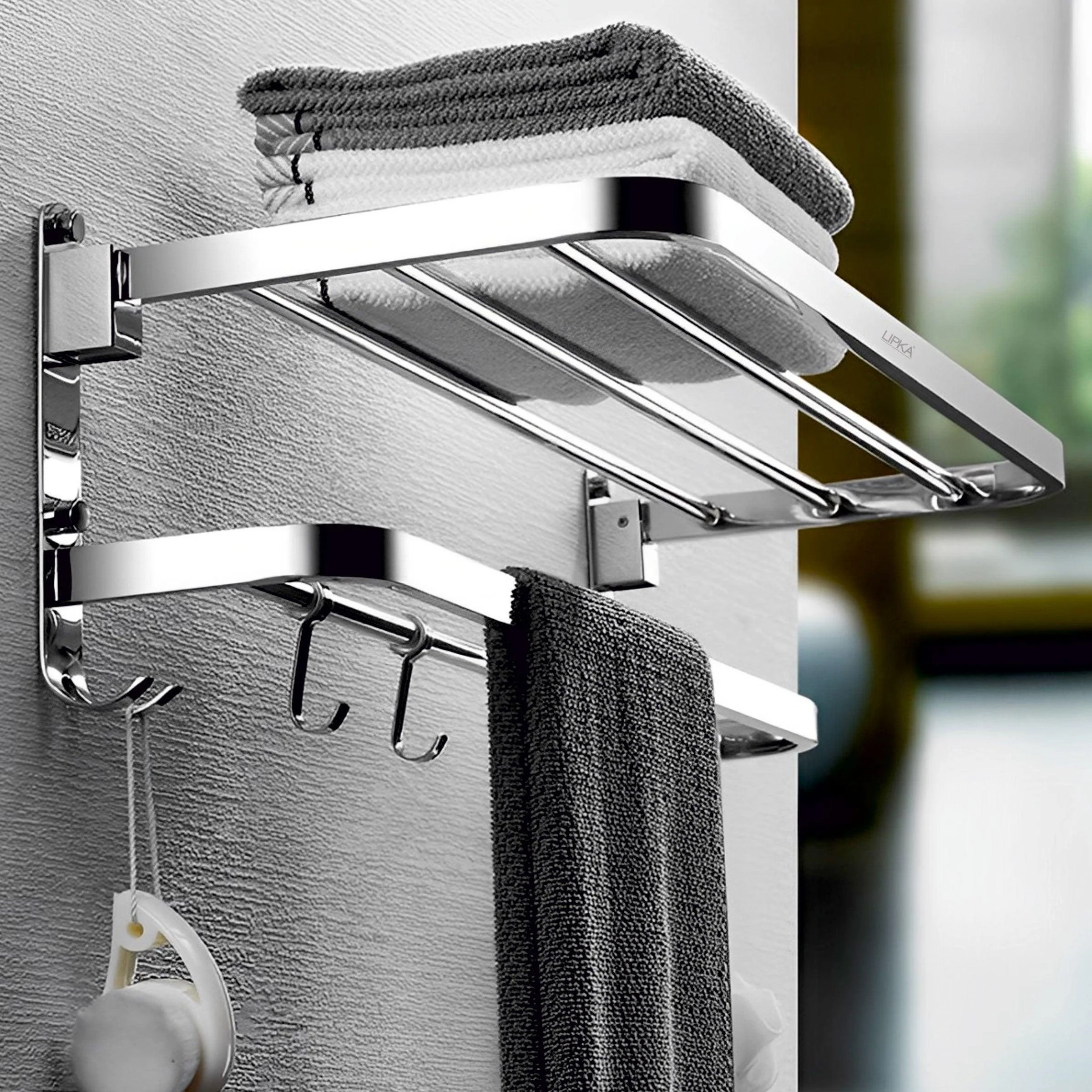 Dual Foldable Towel Rack (24 Inches) - LIPKA - Image 6