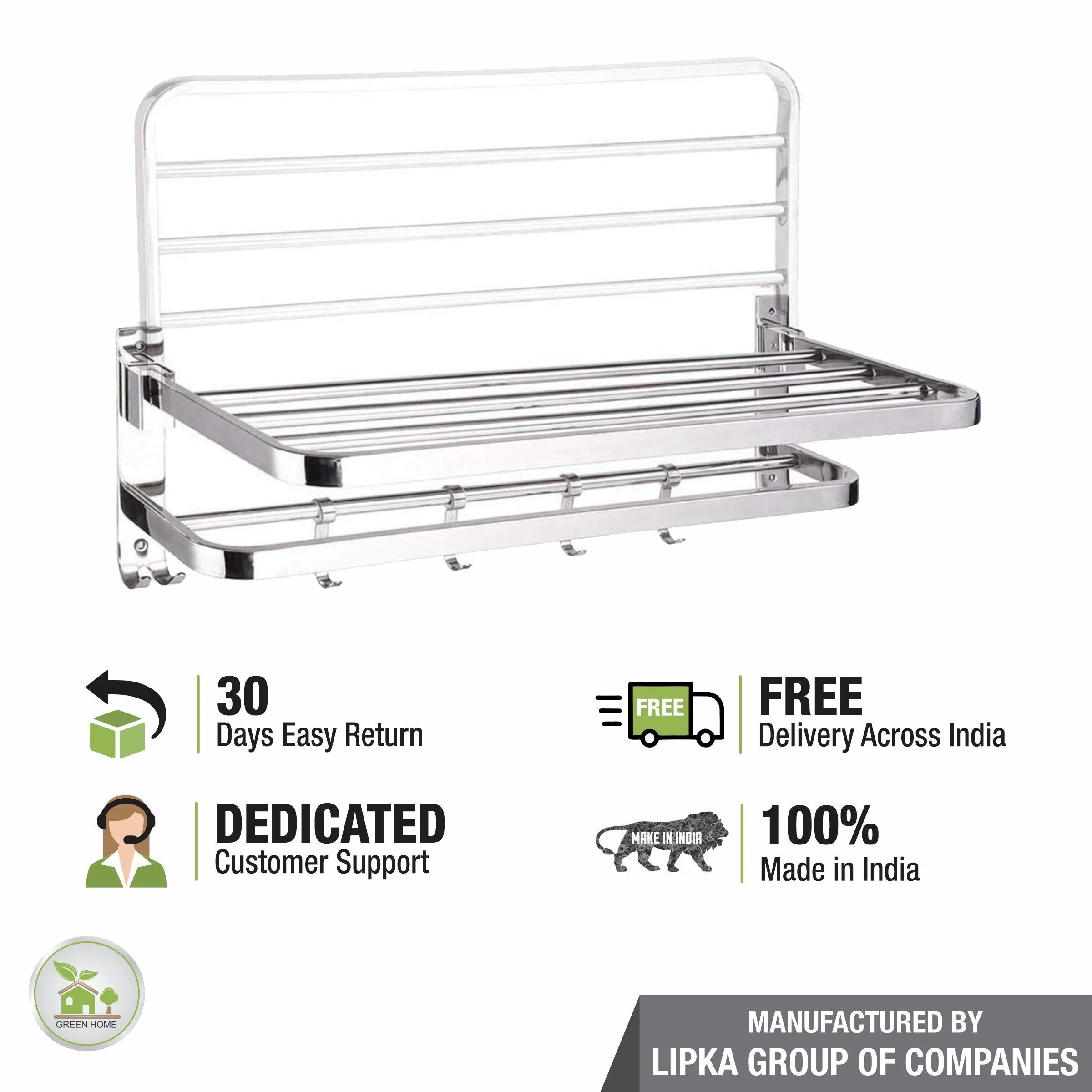 Dual Foldable Towel Rack (24 Inches) - LIPKA - Image 7