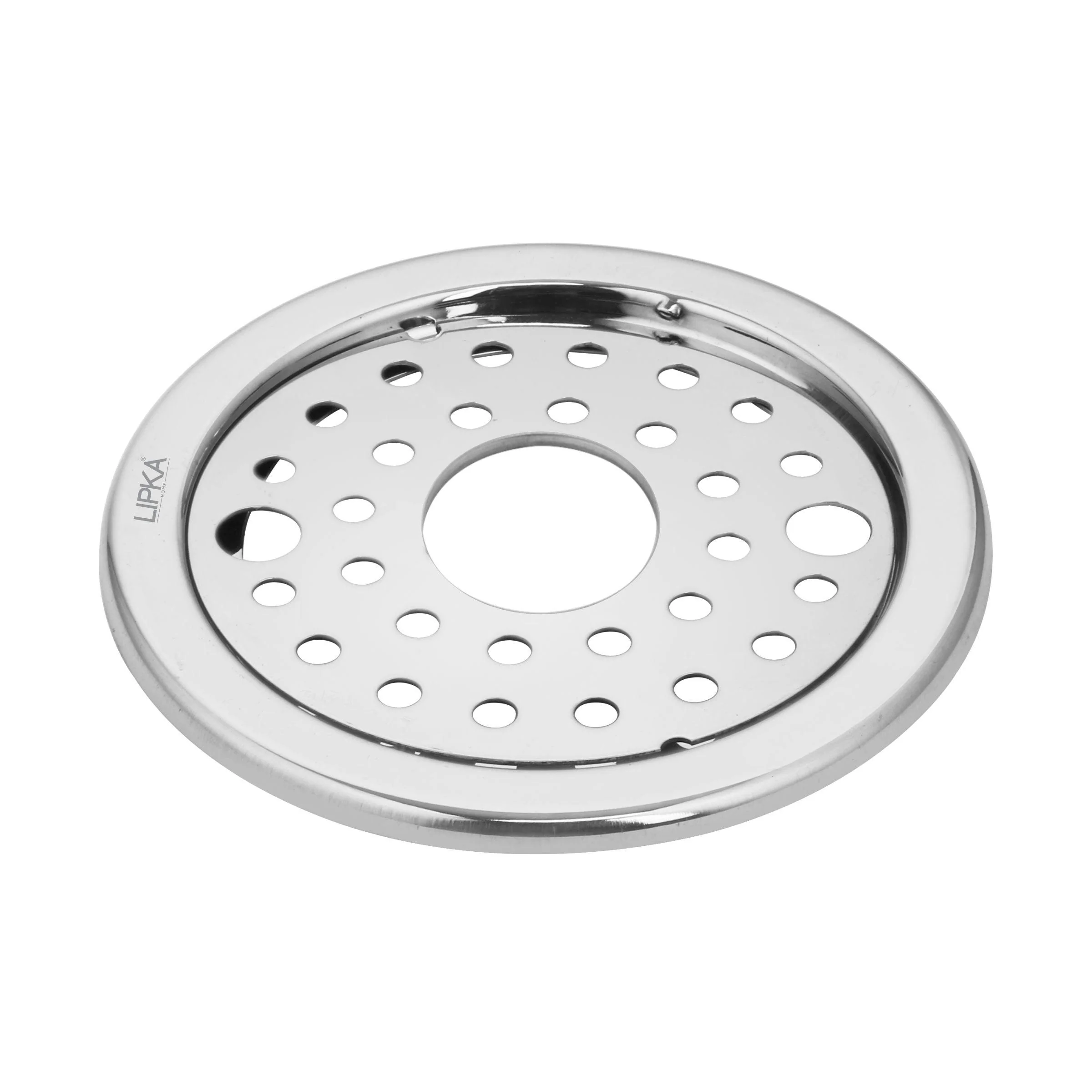 Eon Round Floor Drain with Plain Jali, Lock & Hole (5 inches) - LIPKA