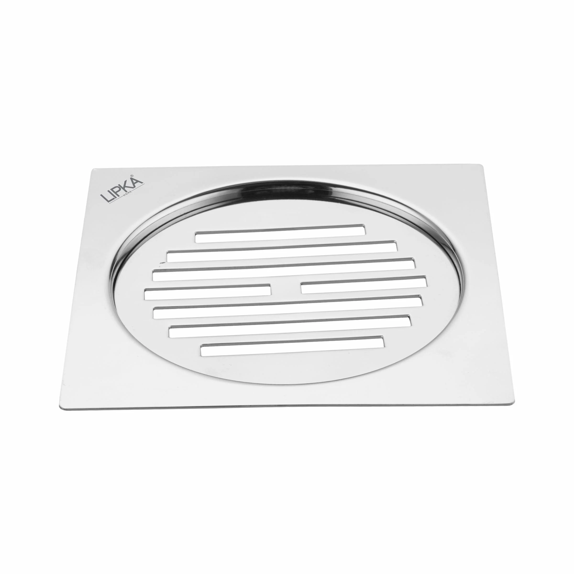 Eon Square Flat Cut Floor Drain with Golden Classic Jali (5 x 5 Inches) - LIPKA