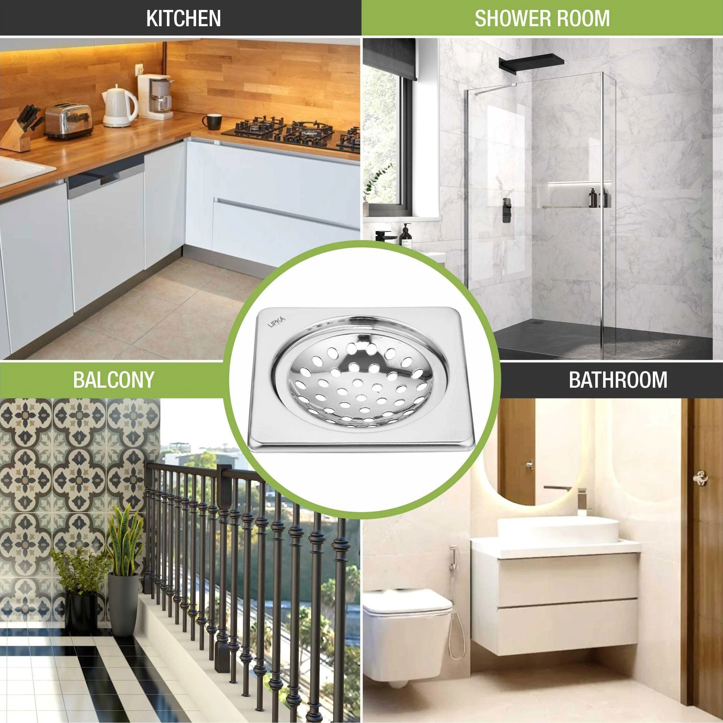 EON Square Floor Drain (5 x 5 Inches) - LIPKA - Image 6