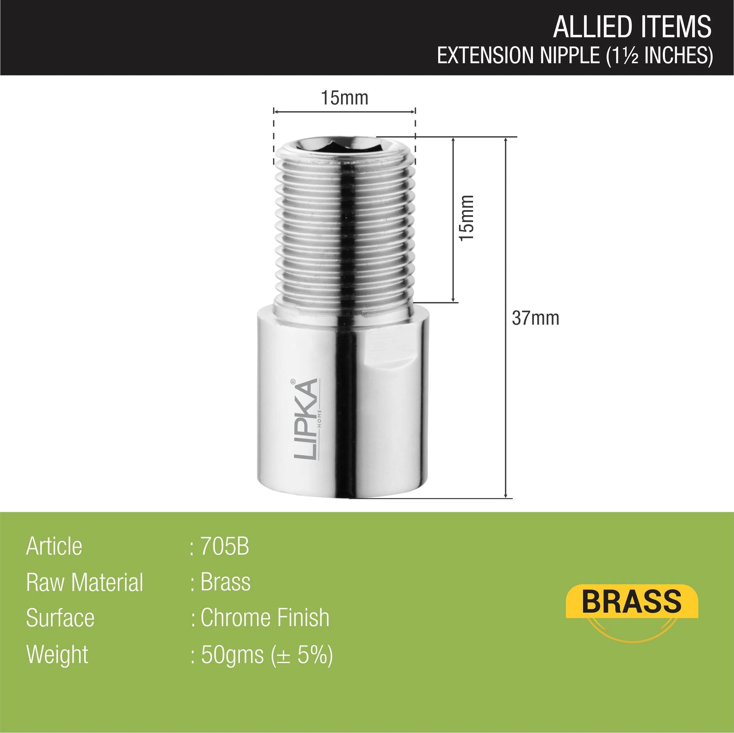 Extension Nipple (1 ½ Inch) - LIPKA - Image 2