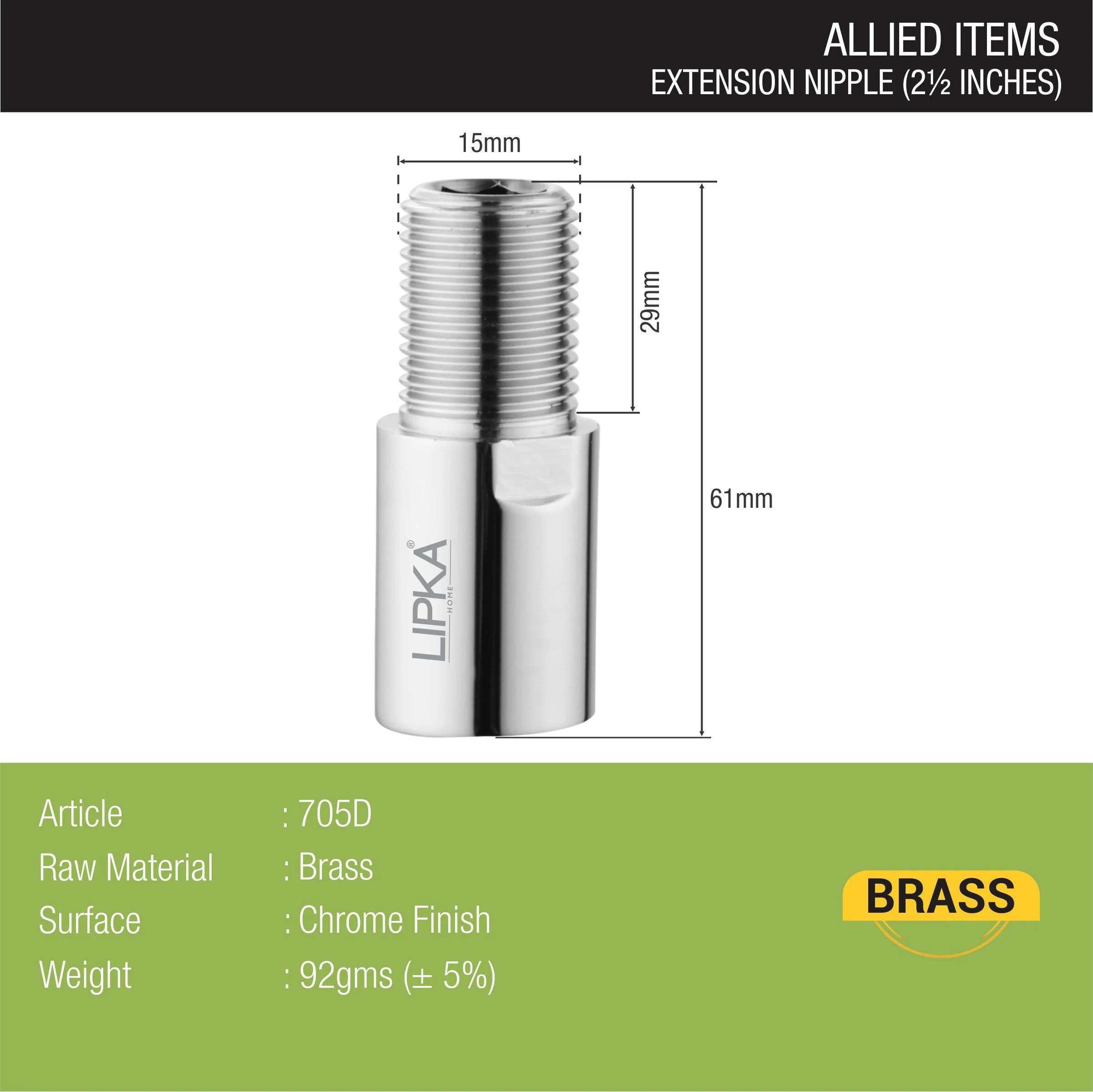 Extension Nipple (2 ½ Inch) - LIPKA - Image 2