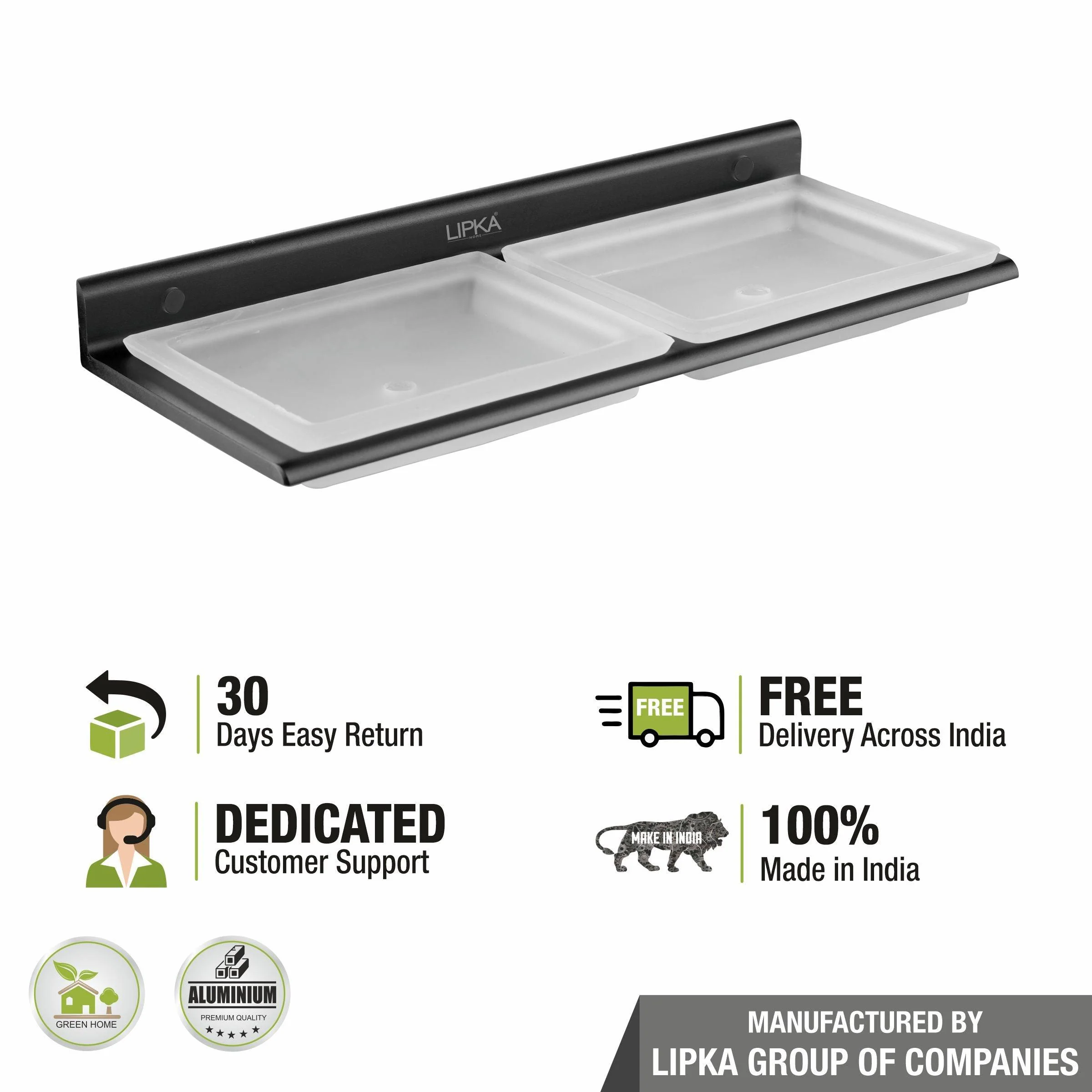 Fire Double Soap Dish (Space Aluminium) - LIPKA - Image 5