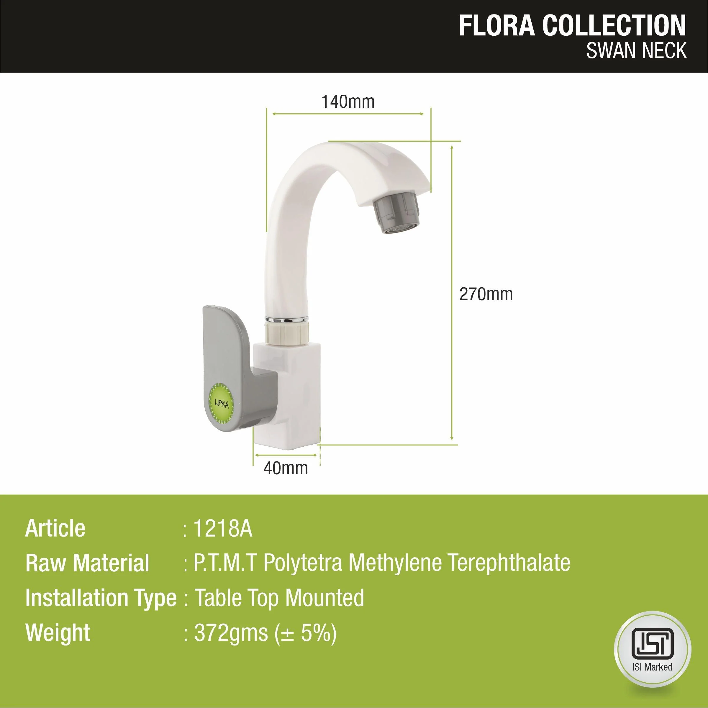 Flora PTMT Swan Neck Faucet - LIPKA - Image 2