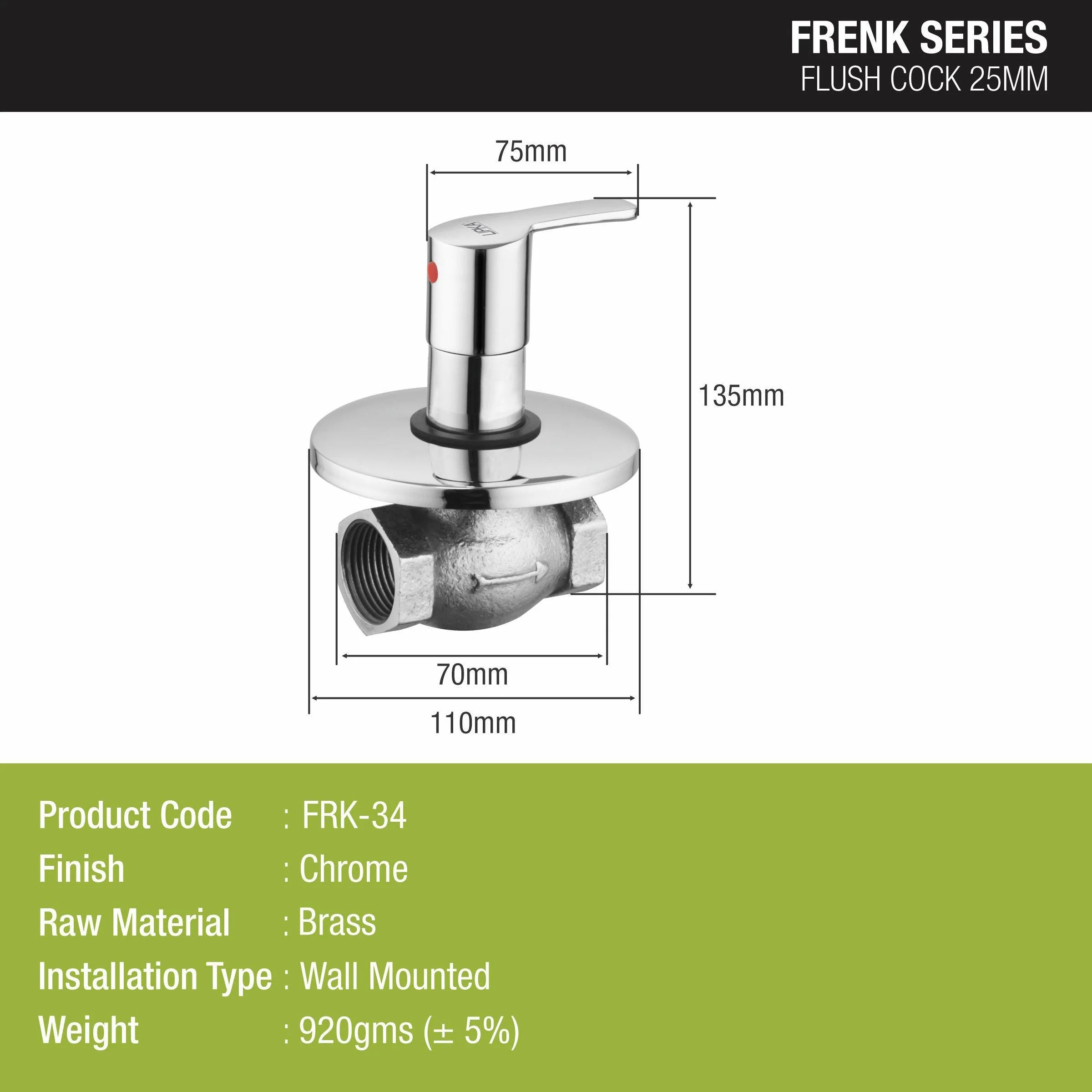 Frenk Flush Cock 25mm Brass Faucet - LIPKA - Image 2