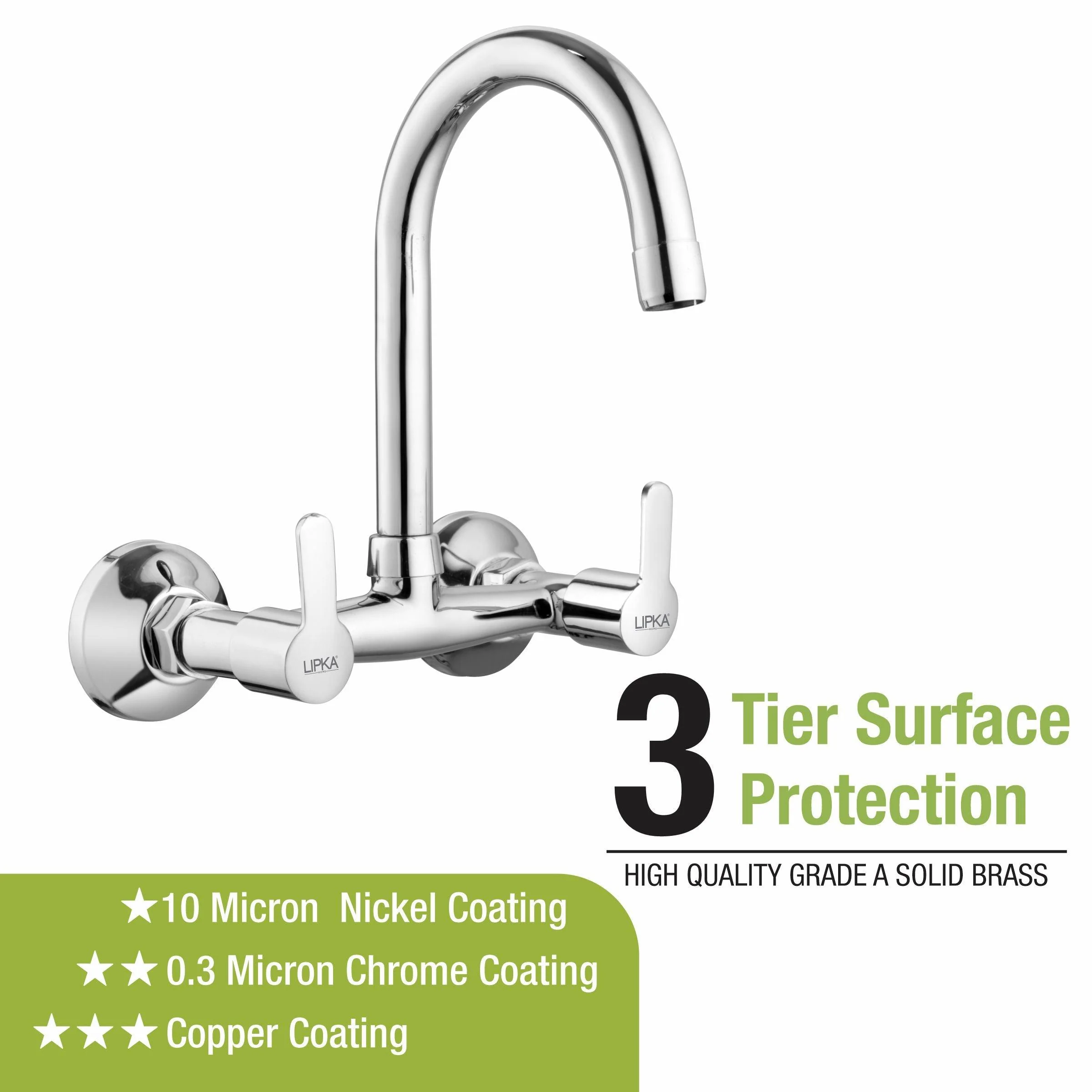 Frenk Sink Mixer Brass Faucet with Round Swivel Spout (15 Inches) - LIPKA - Image 4