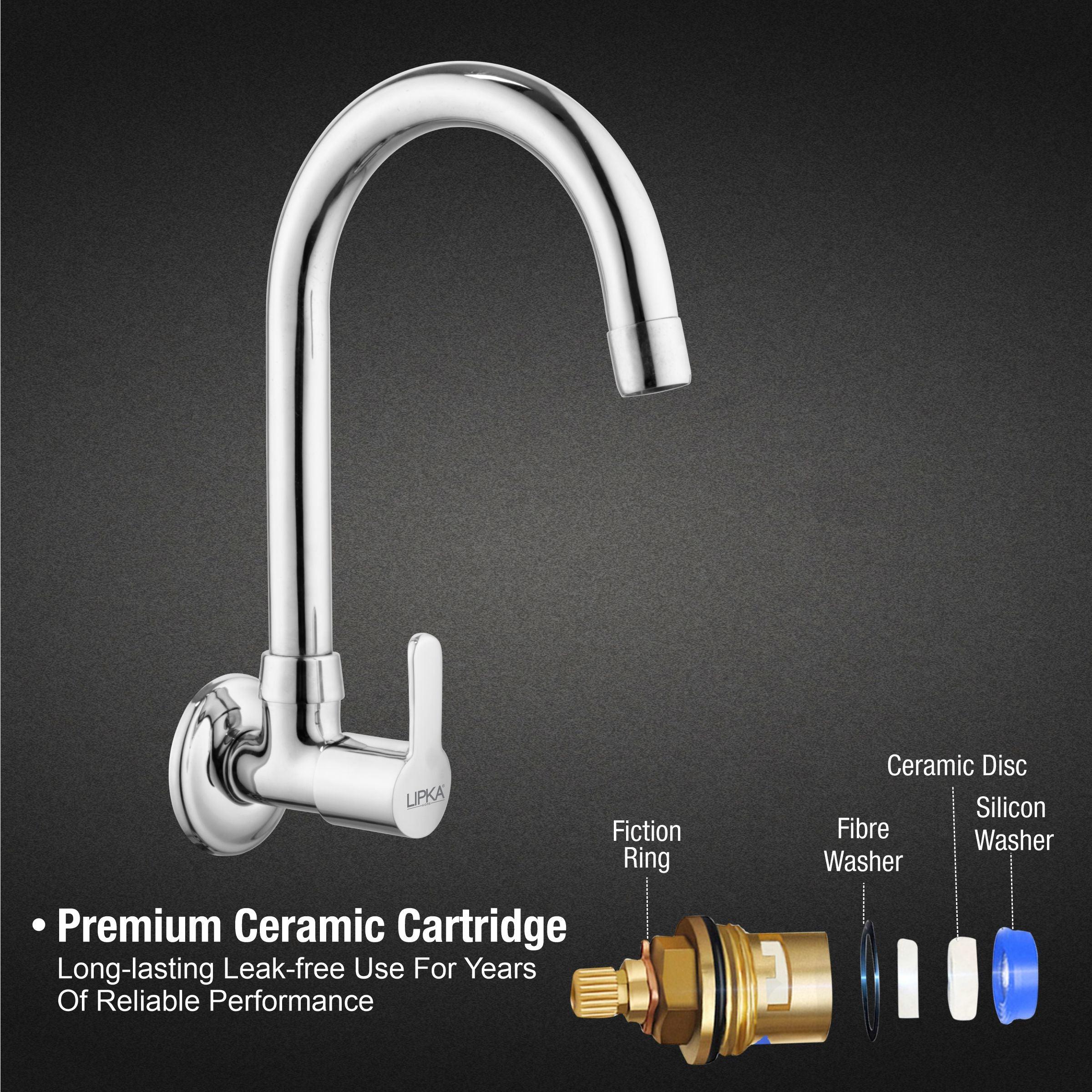 Frenk Sink Tap Brass Faucet with Round Swivel Spout (15 Inches) - LIPKA - Image 3