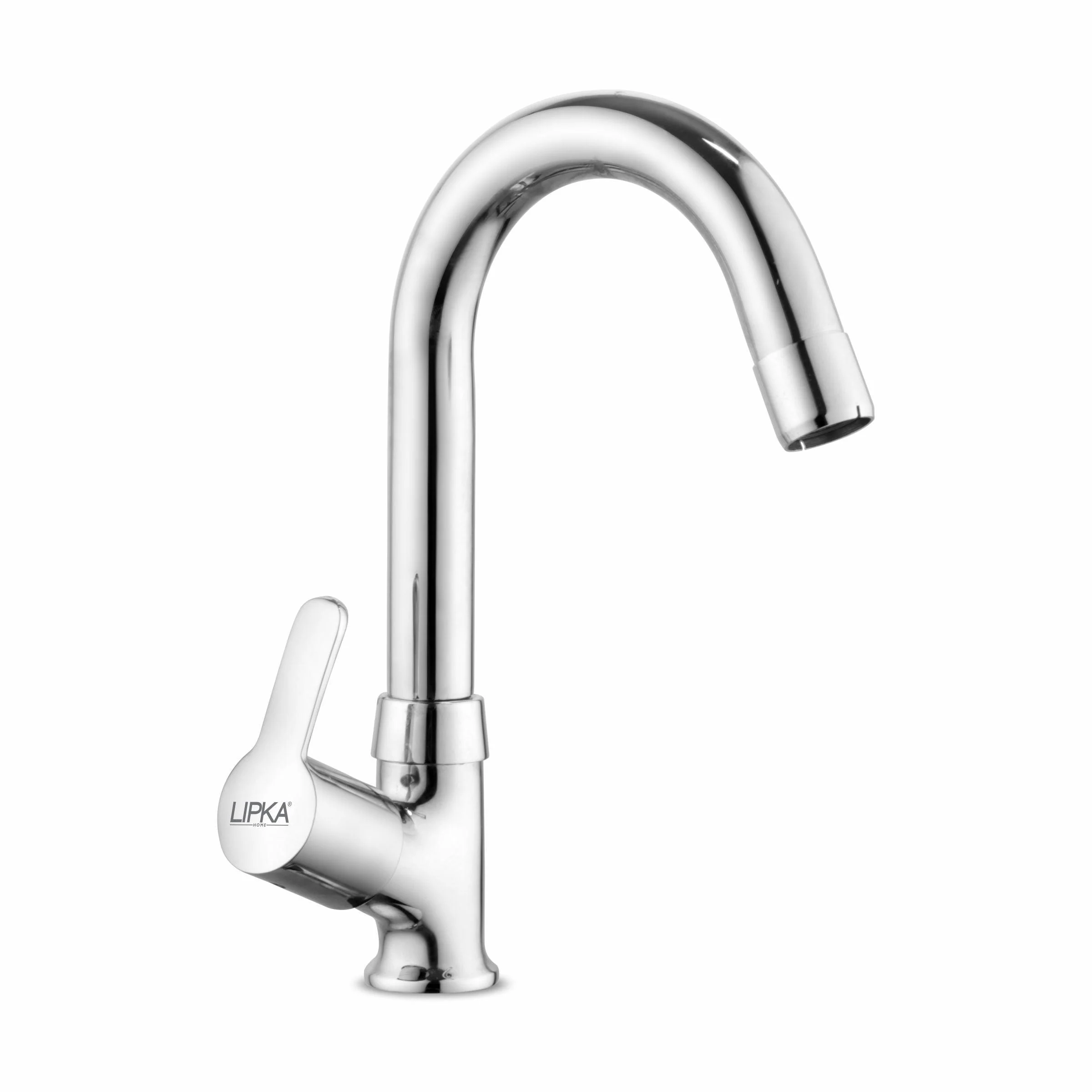 Frenk Swan Neck Brass Faucet with Round Swivel Spout (12 Inches) - LIPKA