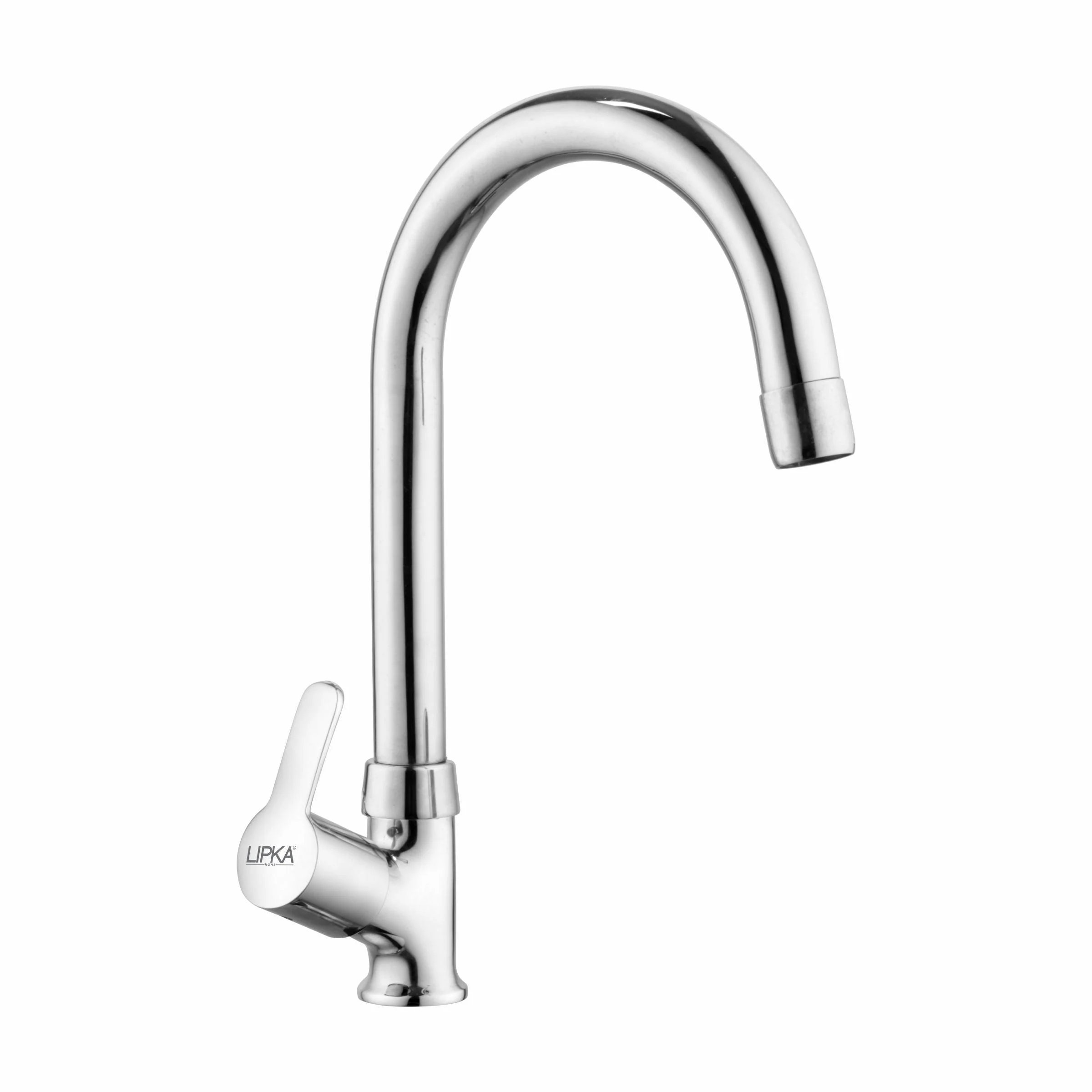 Frenk Swan Neck Brass Faucet with Round Swivel Spout (15 Inches) - LIPKA
