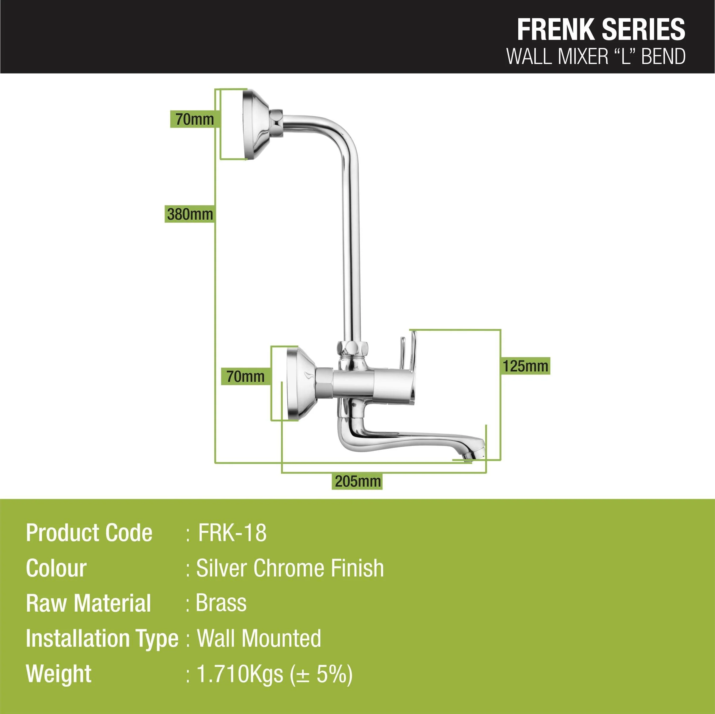 Frenk Wall Mixer with L Bend Faucet - LIPKA - Image 2