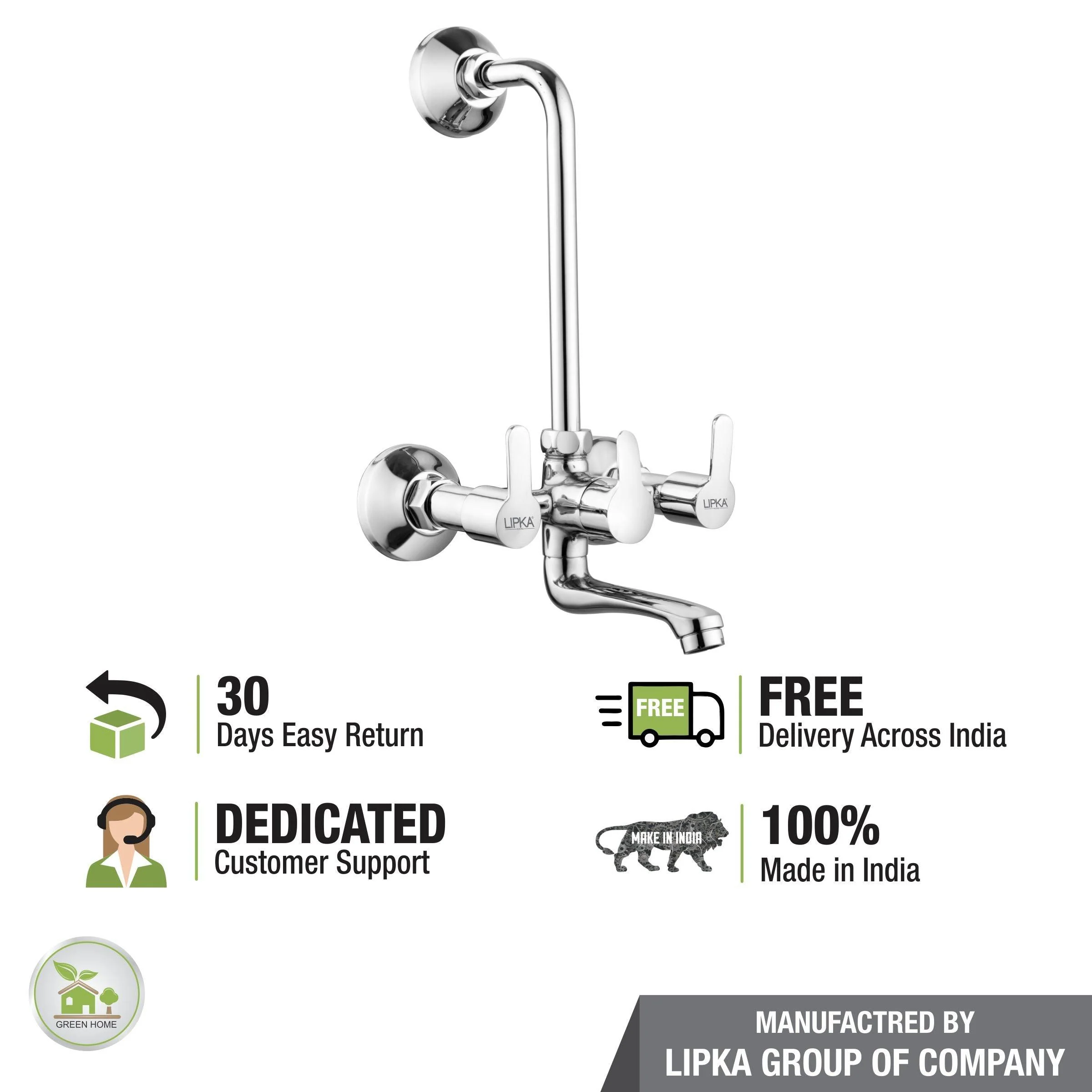 Frenk Wall Mixer with L Bend Faucet - LIPKA - Image 6